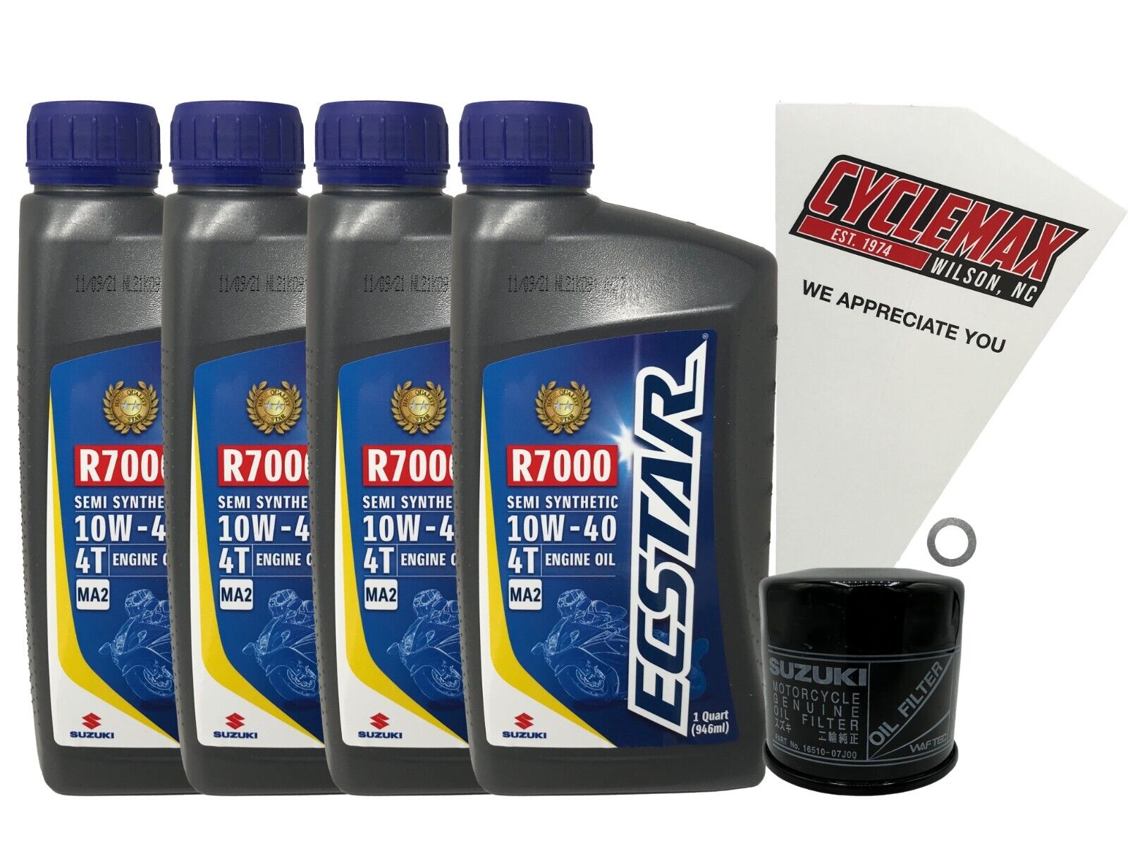 Cyclemax OEM Semi-Synthetic Oil Change Kit fits 2016-2022 Suzuki GSX-S750