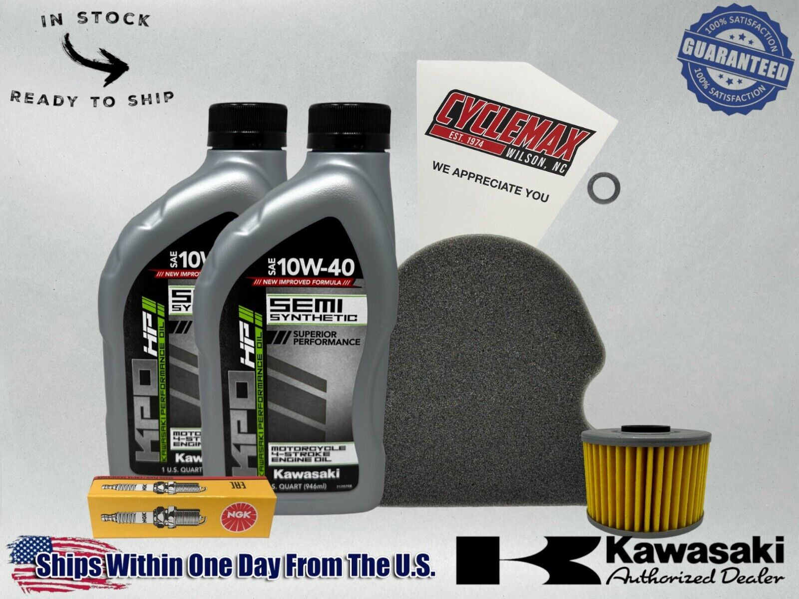 Cyclemax Semi-Synthetic KPO Tune-Up Kit fits 2002-2024 Kawasaki KLX110