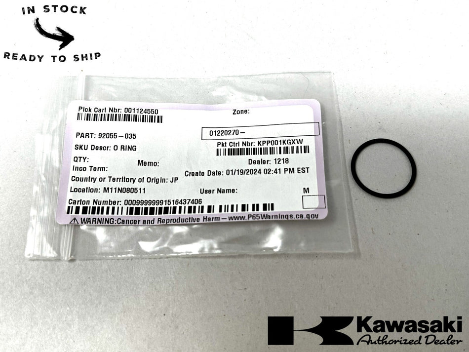 Kawasaki Genuine OEM O Ring 92055-035