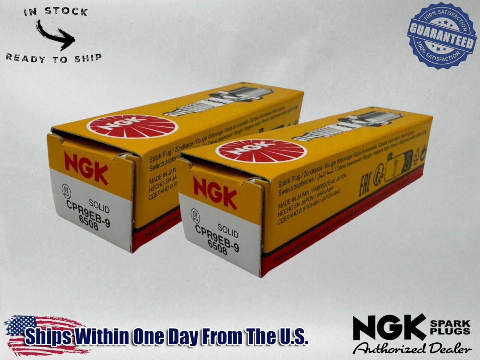 NGK Genuine OEM Authentic Spark Plugs CPR9EB-9 - 2 PACK