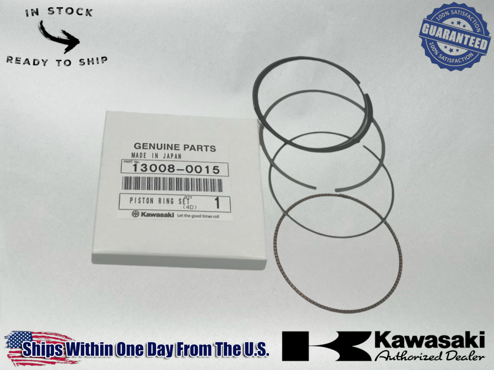 Kawasaki Genuine OEM Authentic Piston Ring Set 13008-0015