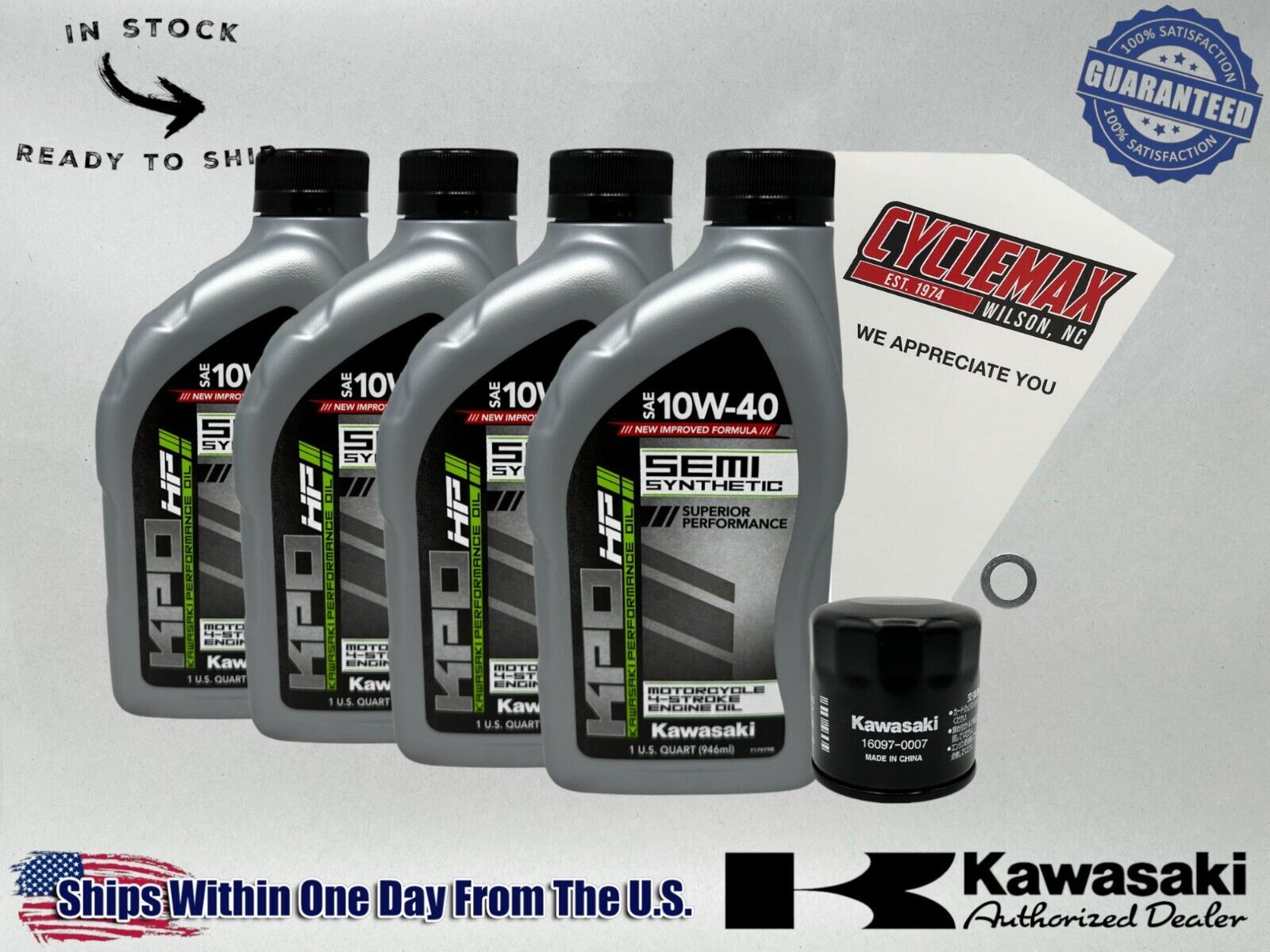 Cyclemax Semi Synthetic Oil Change Kit fits 2024 Kawasaki RIDGE