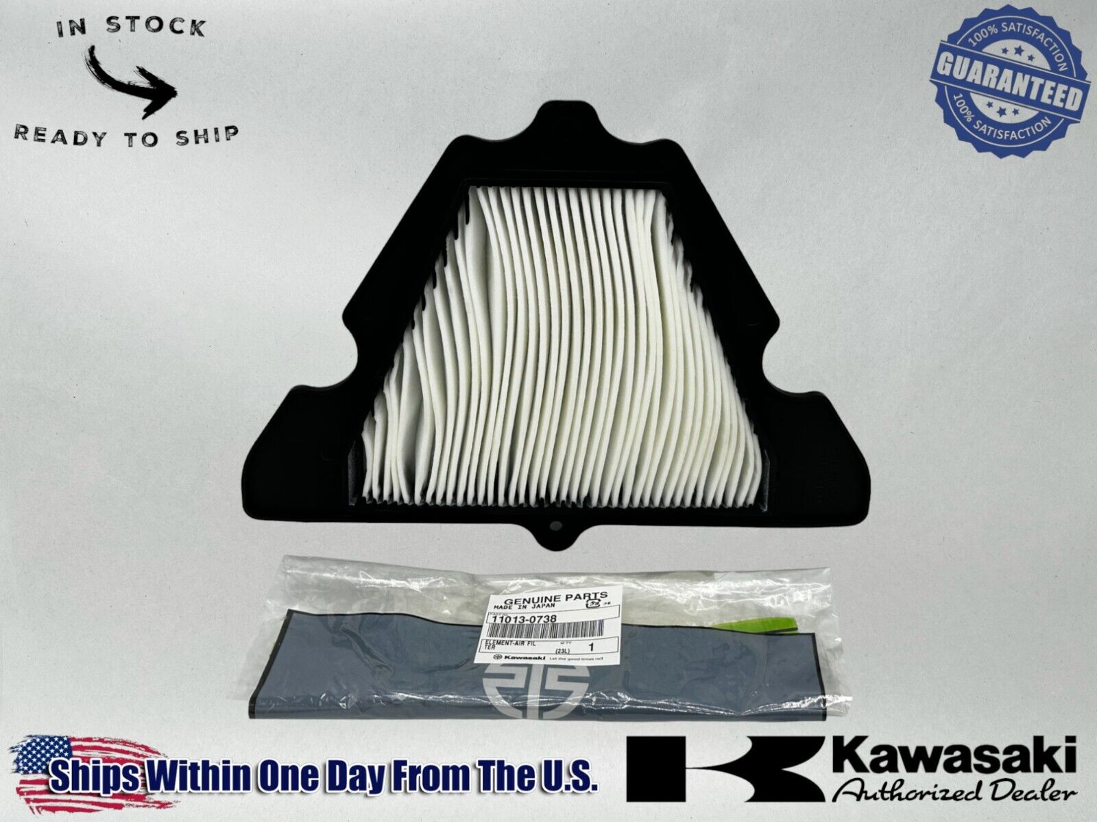 Kawasaki Genuine OEM Authentic Air Filter 11013-0738