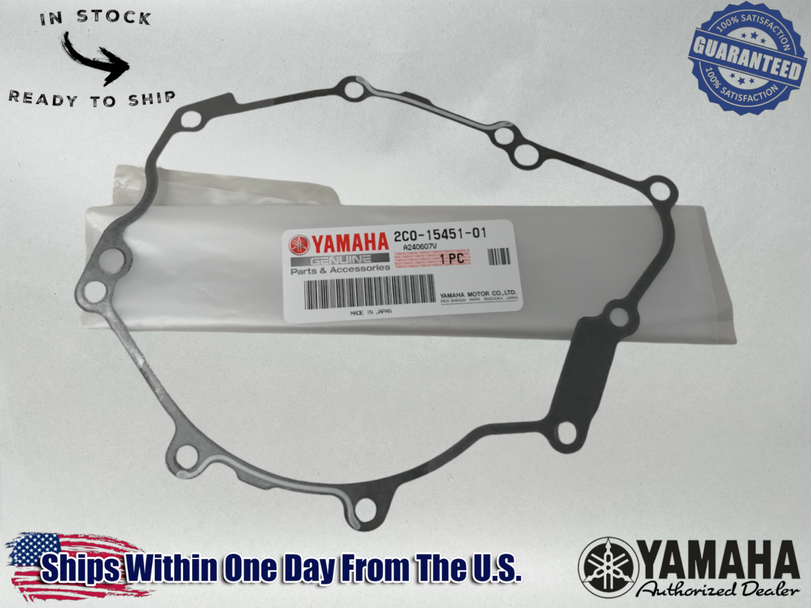 Yamaha Genuine OEM Authentic  Lh Stator Ignition Cover Gasket 2C0-15451-01-00