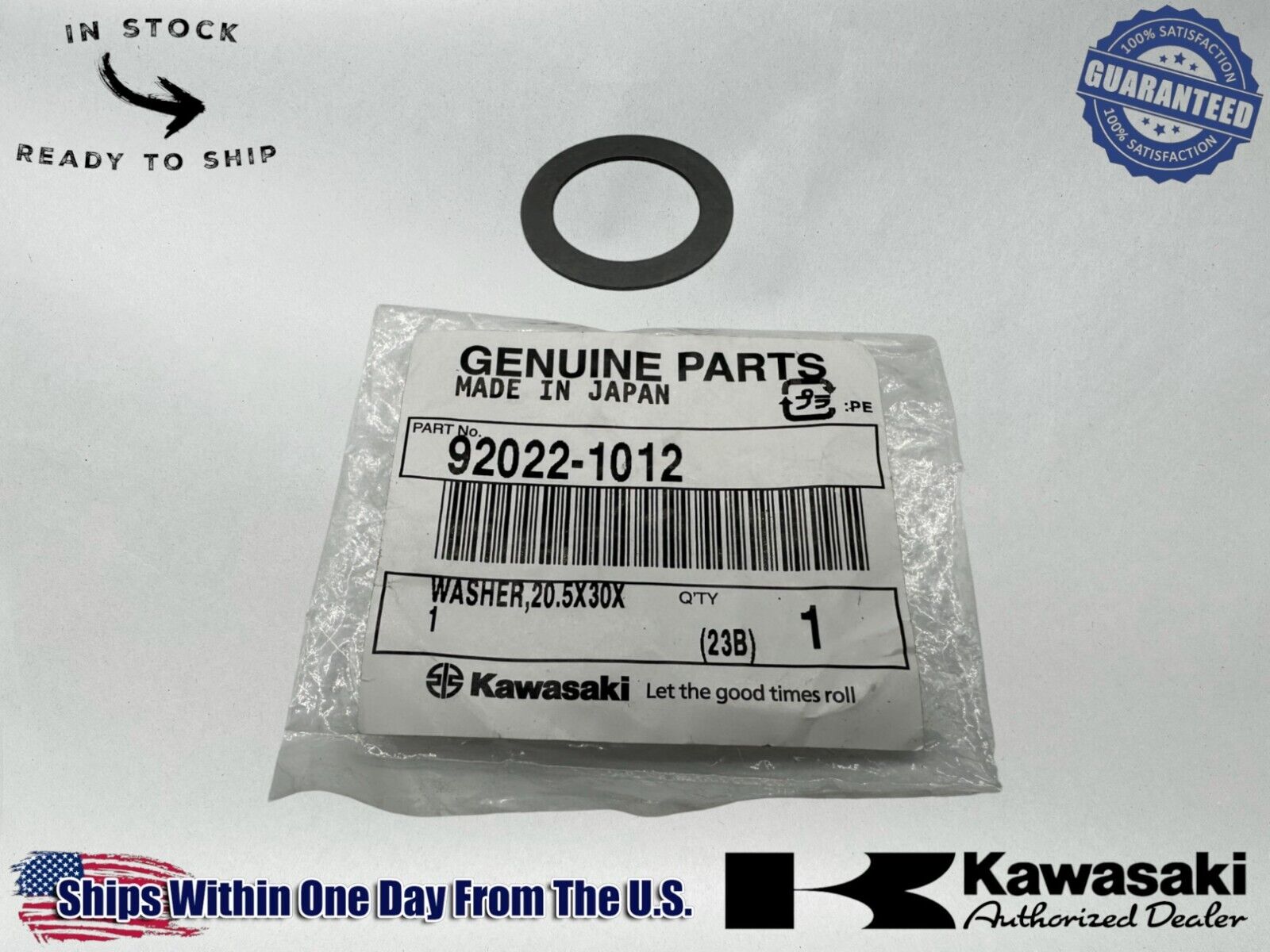 Kawasaki Genuine OEM Authentic Washer 20.5X30X1 92022-1012