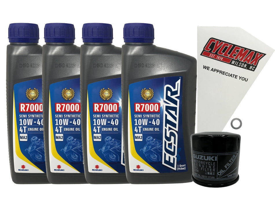Suzuki Ecstar Semi-Synthetic Oil Change Kit for 2011-2023 VL800