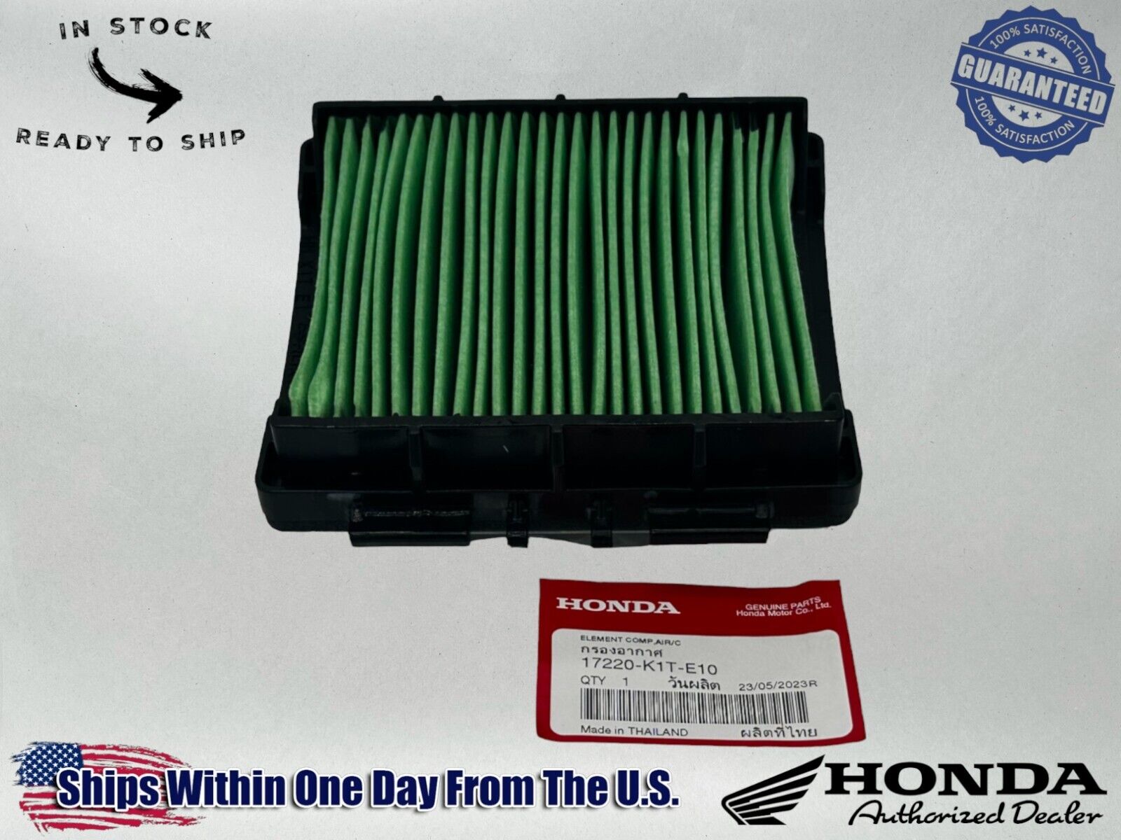 Honda Genuine OEM Authentic Air Filter 17220-K1T-E10