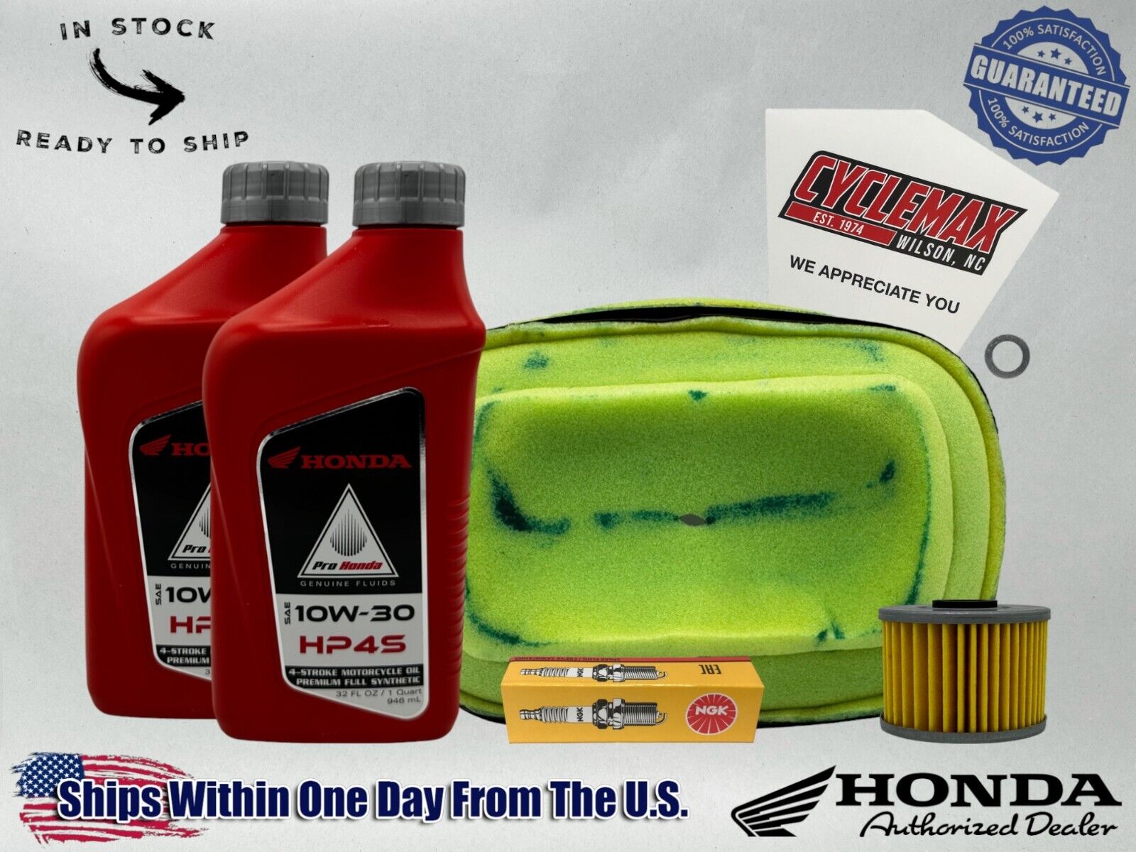 Cyclemax Full Synthetic HP4s Tune-Up Kit fits 1985-1987 Honda BIG RED ATC250