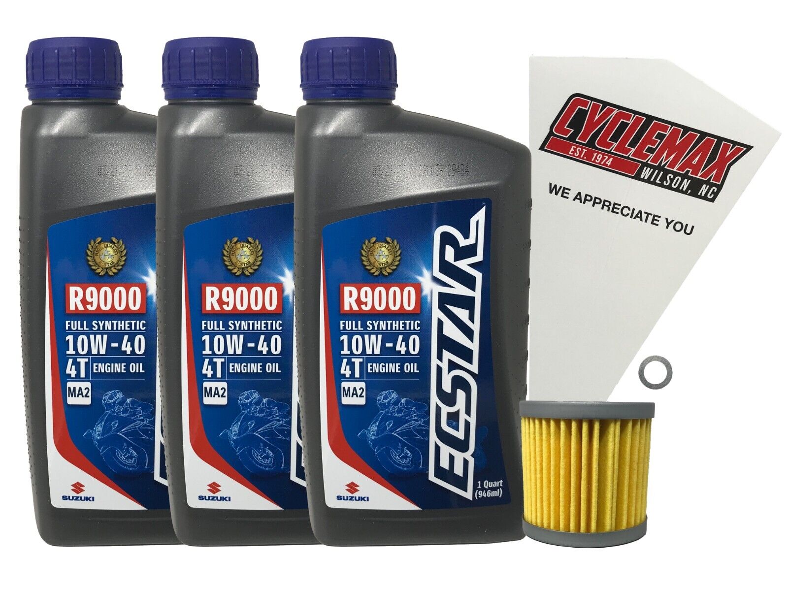 Cyclemax OEM Full Synthetic Oil Change Kit fits 2003-2013 Suzuki LT-Z400 K3-K7