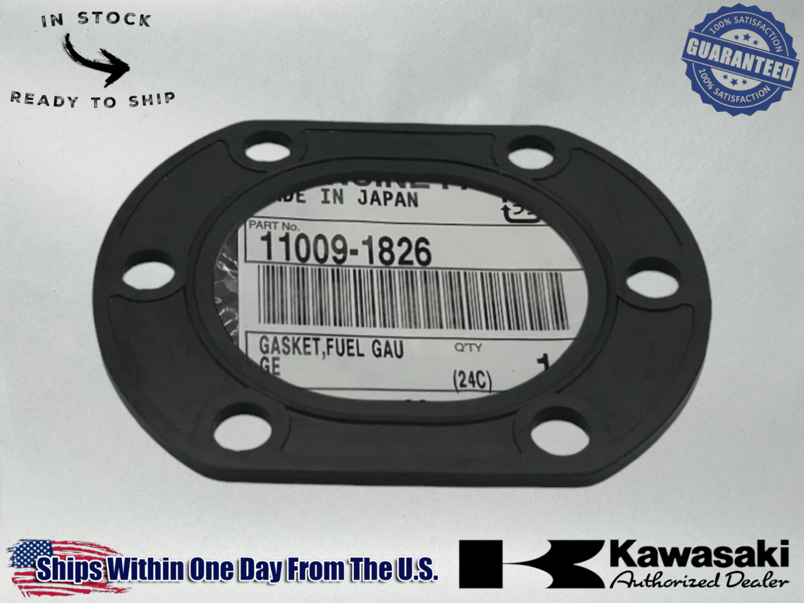 Kawasaki Genuine OEM Authentic GASKET,FUEL GAUGE 11009-1826 1