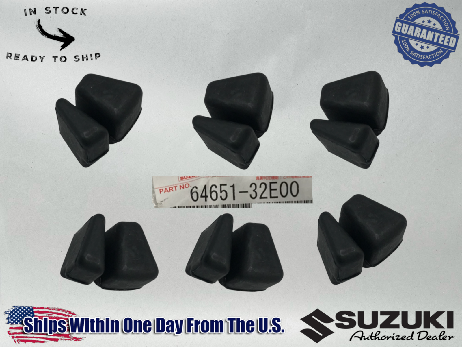 Suzuki Genuine OEM Authentic REAR WHEEL CUSH DRIVE RUBBERS SET 64651-32E00-6PACK
