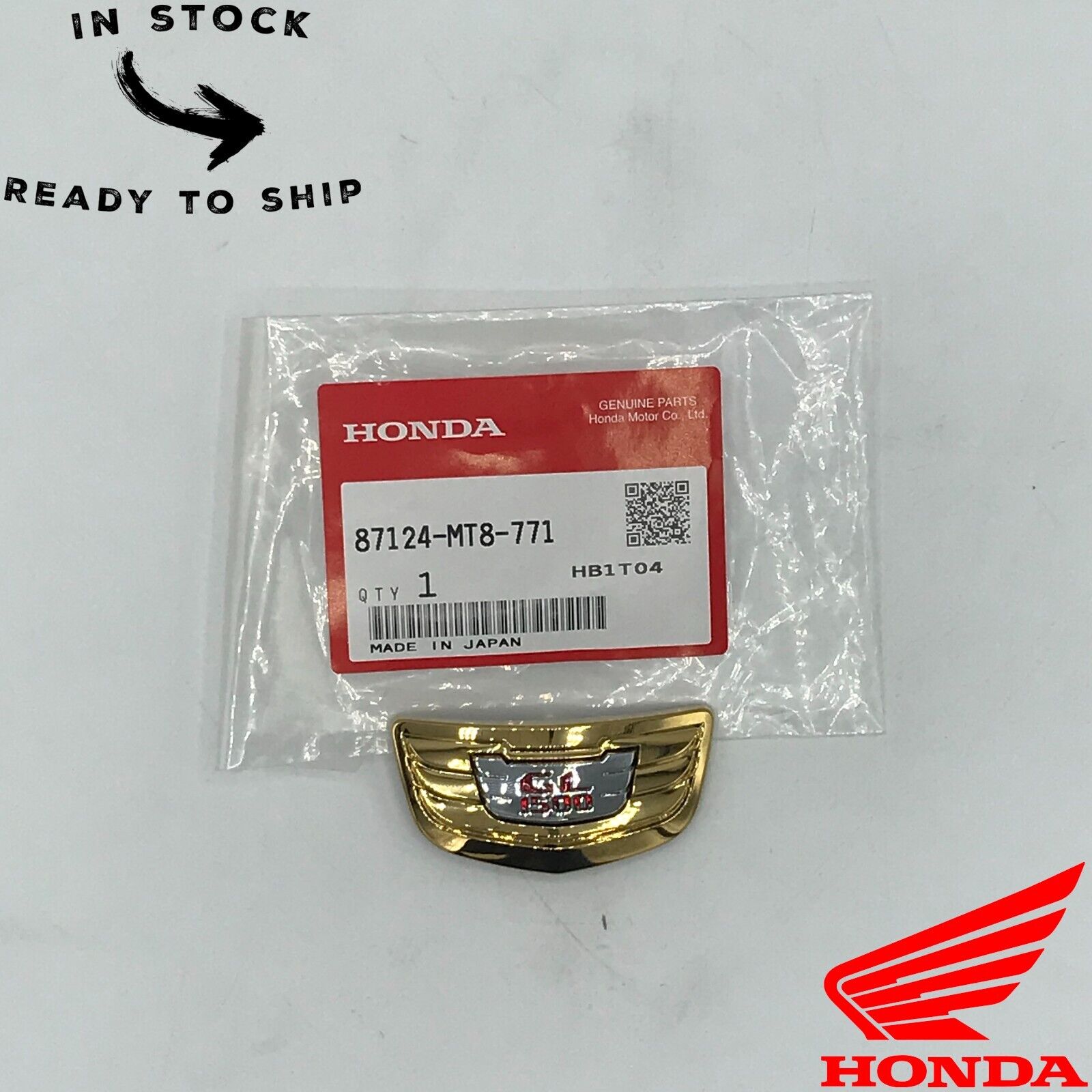 Genuine OEM Honda Goldwing Front Fender Emblem 87124-MT8-771