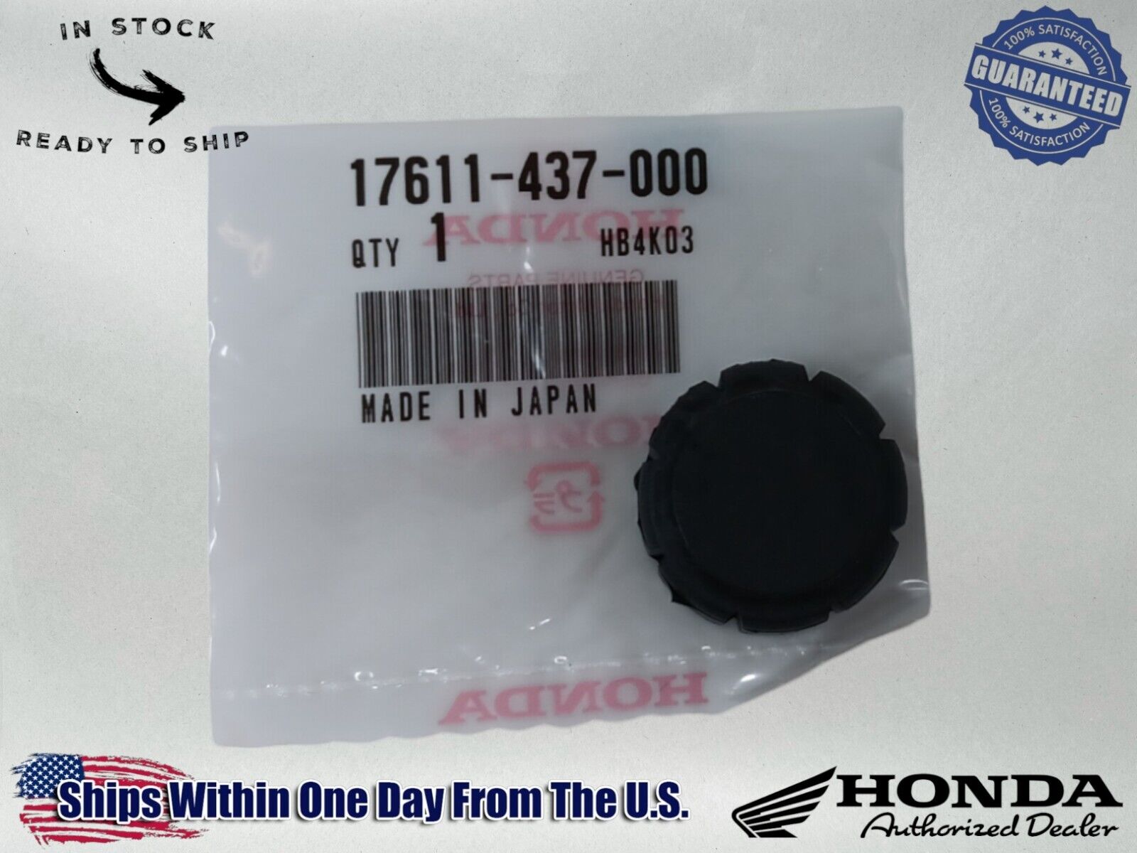 Honda Genuine OEM Authentic Gas Fuel Tank Rubber 17611-437-000