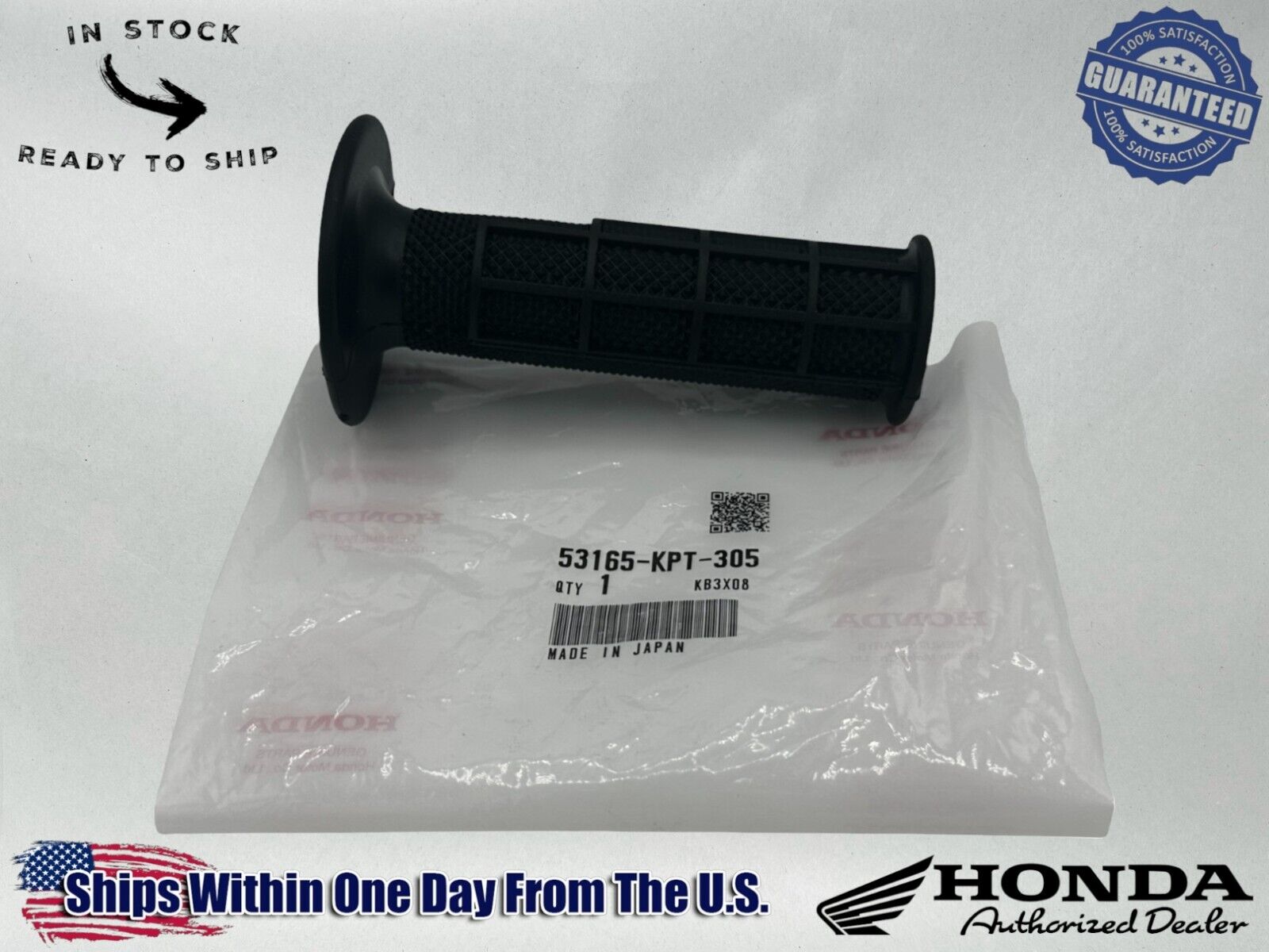 Honda Genuine OEM Authentic Handle Grip Right 53165-KPT-305