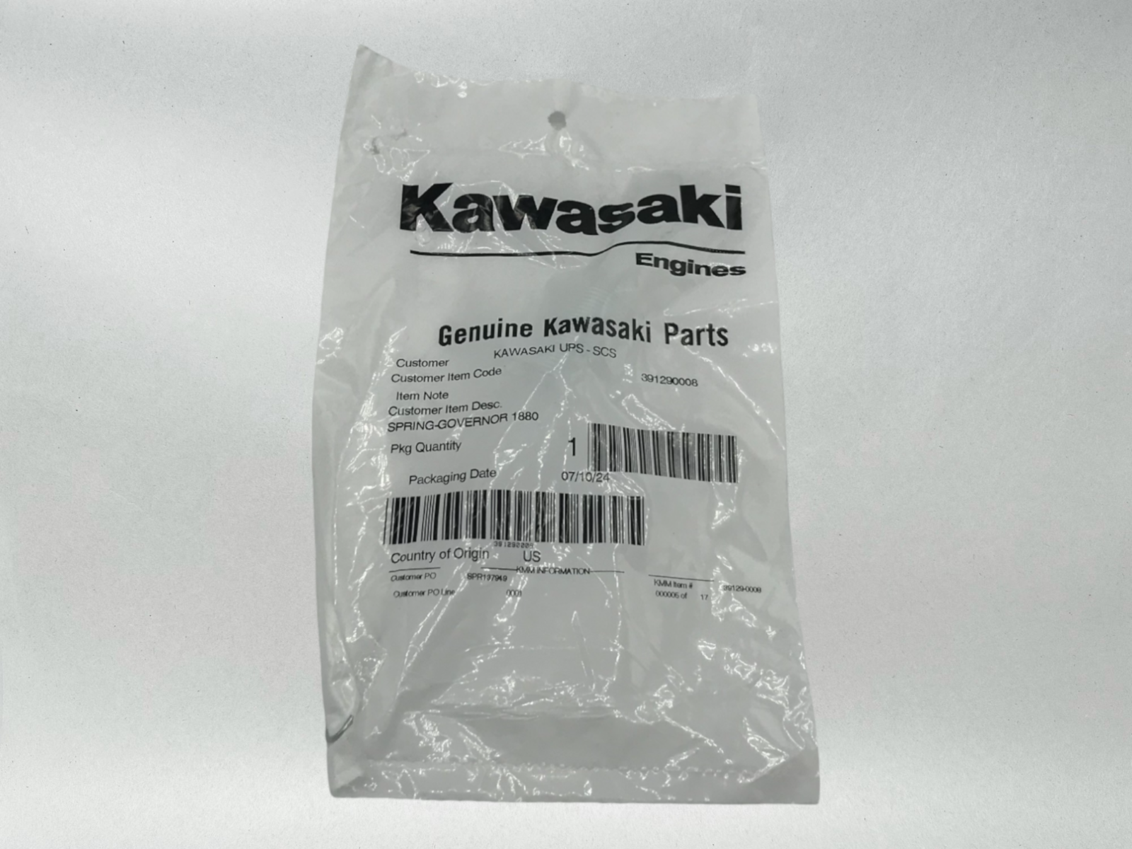 Kawasaki Genuine OEM Authentic SPRING-GOVERNOR 39129-0008 1