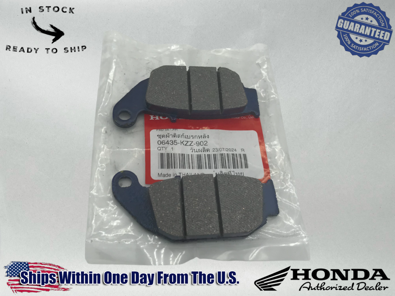 Honda OEM REAR BRAKE PADS 13-2020 CRF250L RL 2021-23 CRF300L 06435-KZZ-902