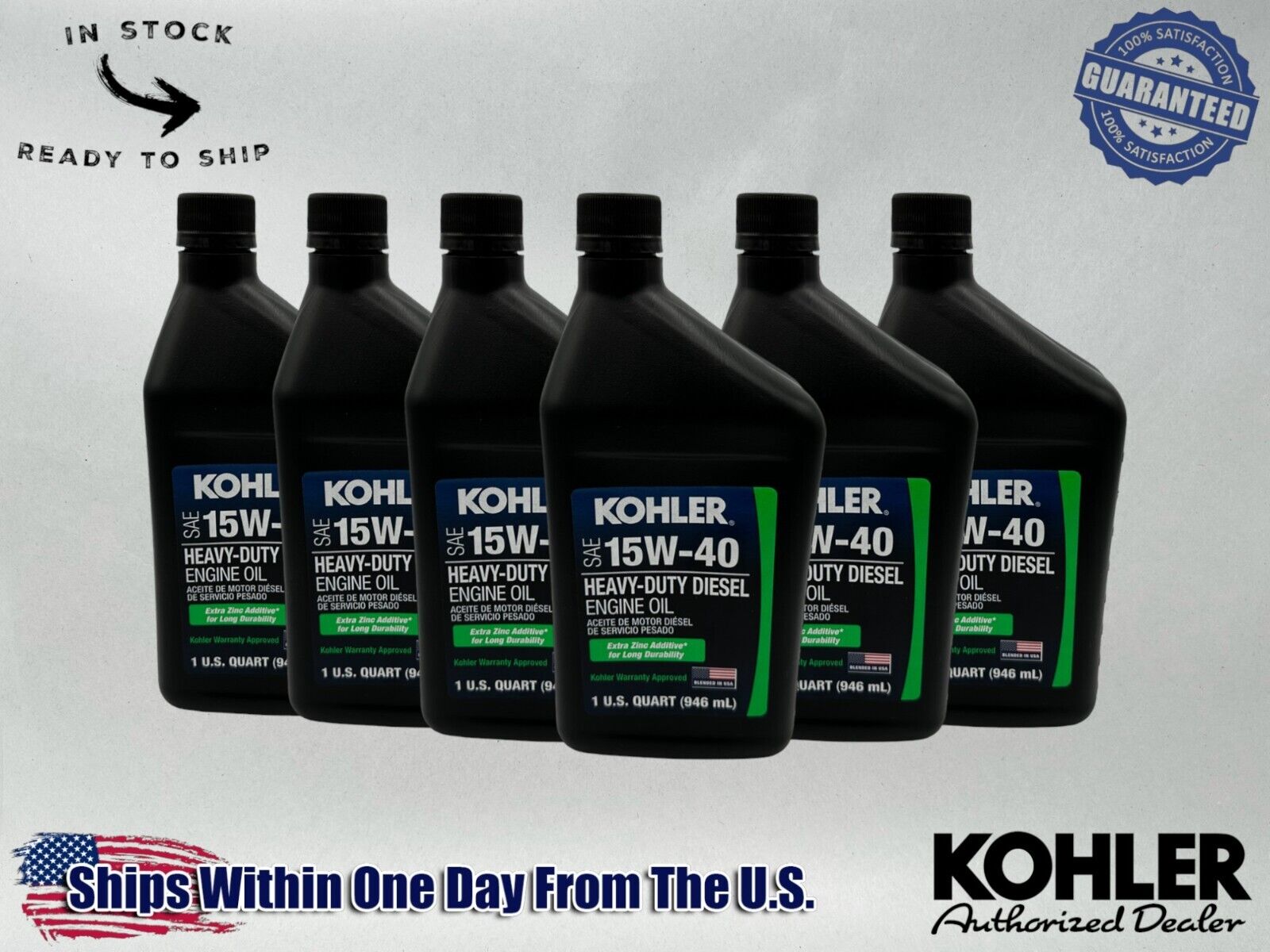 Kohler Genuine OEM  SAE 15W-40 Diesel Engine Oil 25 357 47-S-6PACK