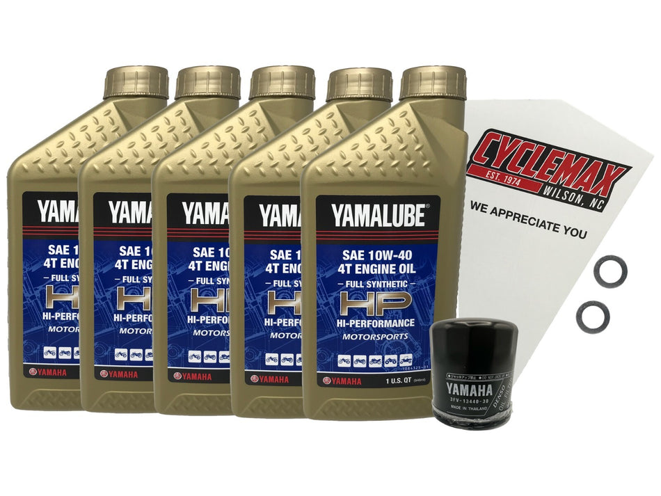Full Synthetic 10W40 Oil Change Kit fits 2006-2010 Yamaha Stratoliner S