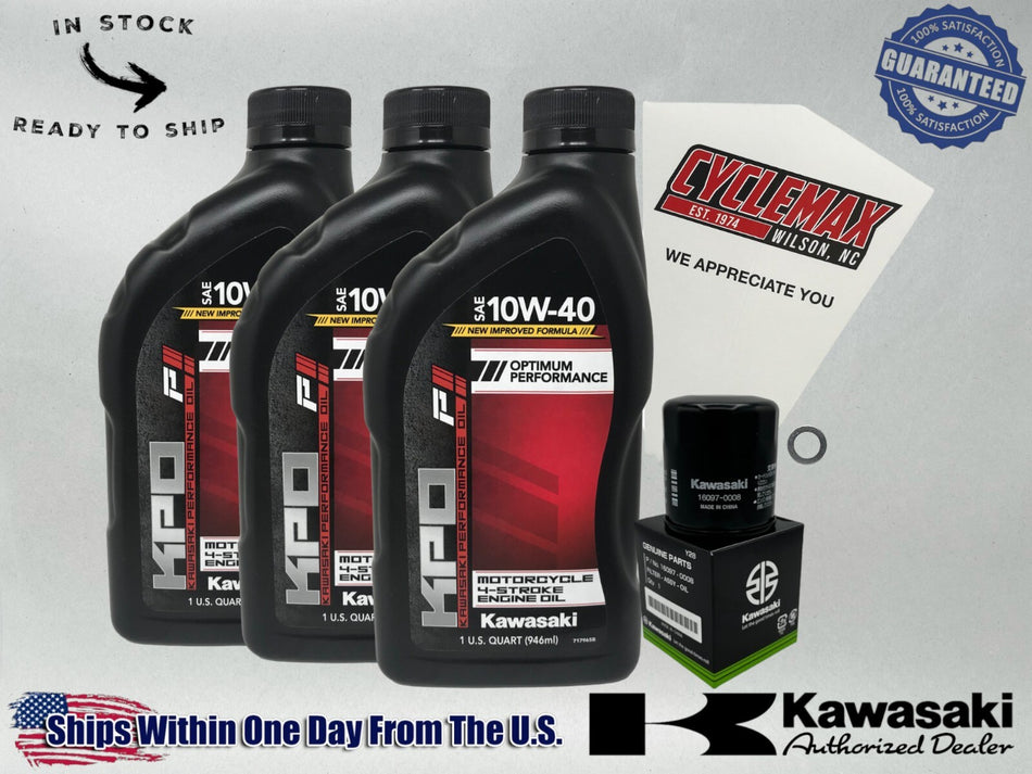 Standard KPO Oil Change Kit fits 2017-2025 Kawasaki Z650