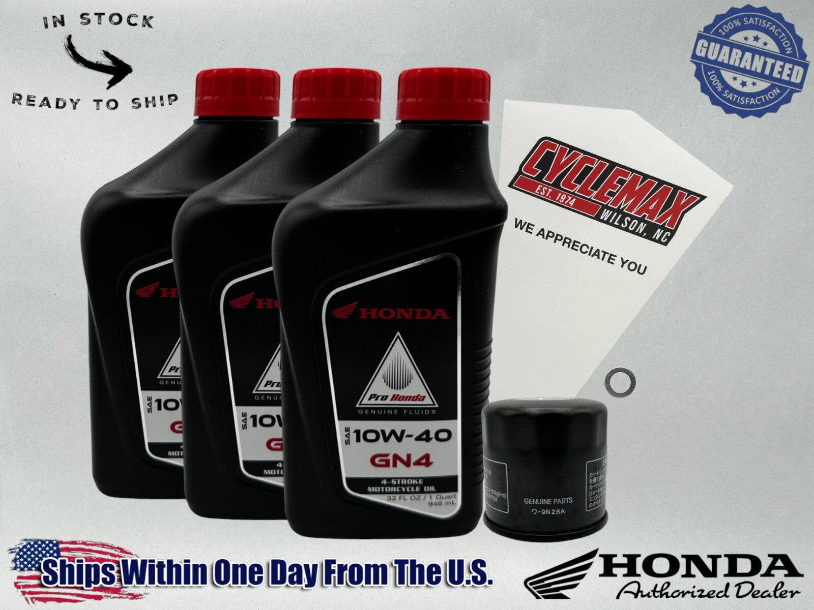 Cyclemax Standard GN4 10W-40 Oil Change Kit compatible with 2023-2025 Honda SCL500