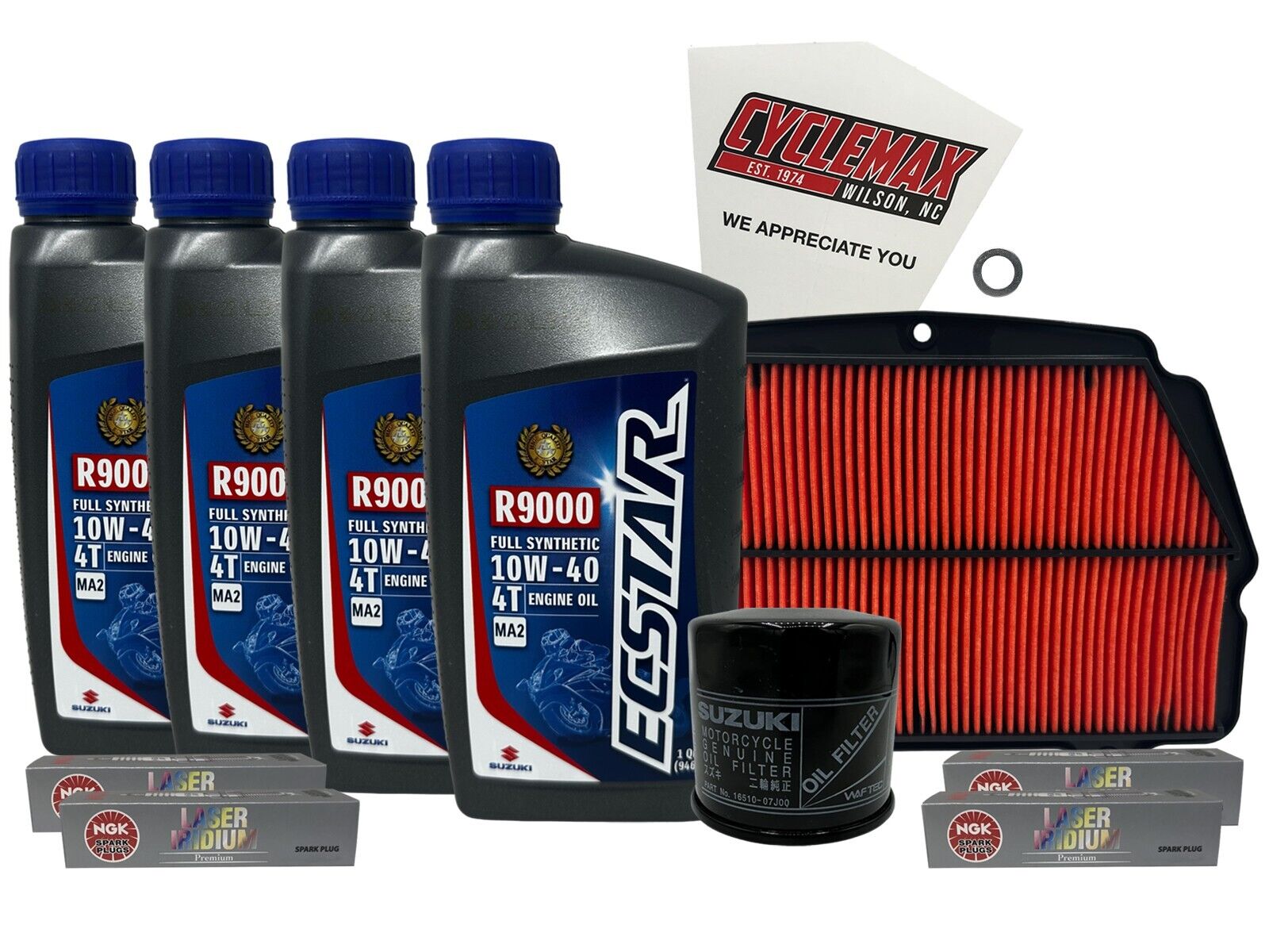 Cyclemax Full Syn Tune Up Kit w/ Spark Plugs fits 22-23 Suzuki GSX1300R Hayabusa