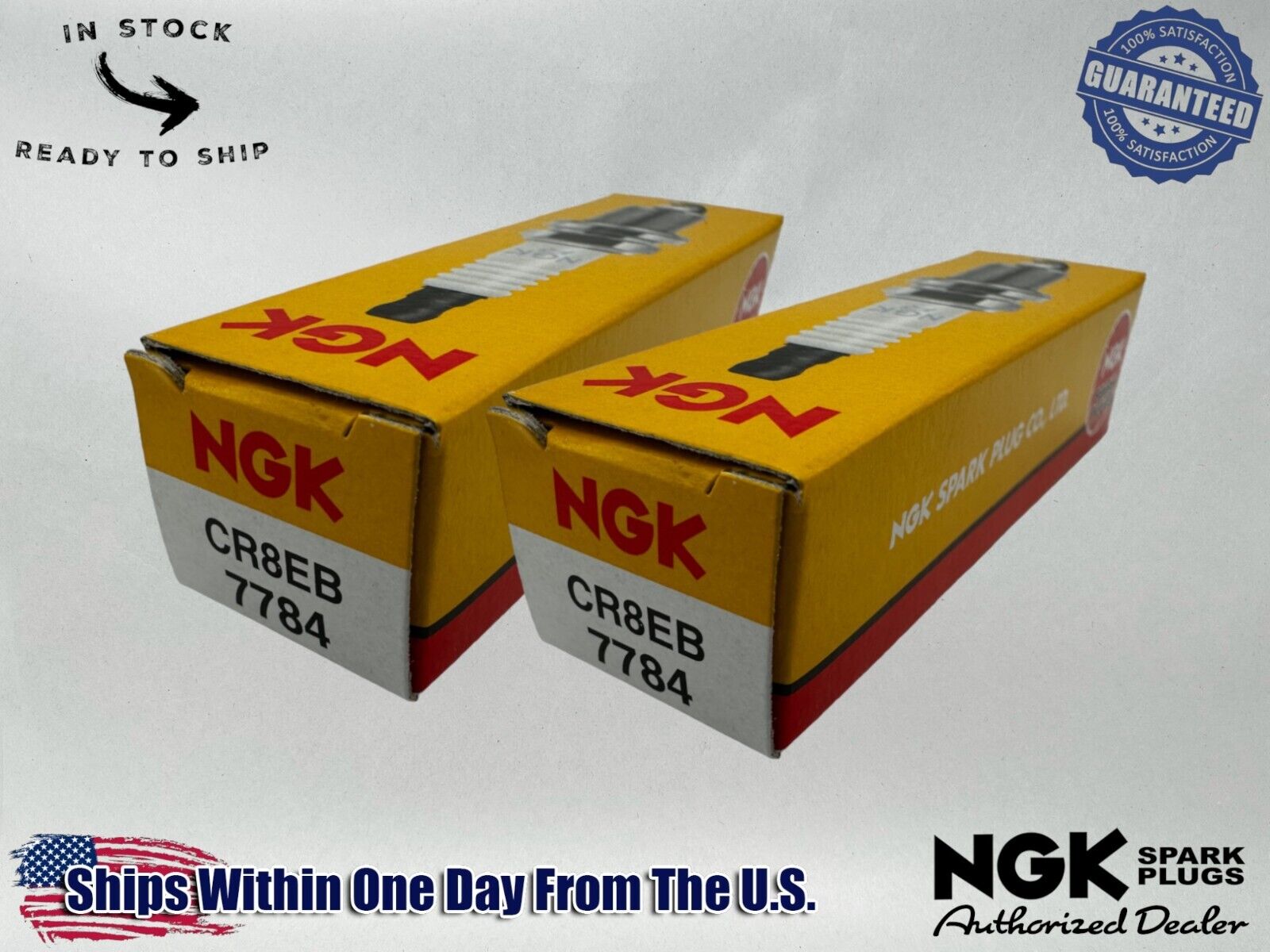 NGK Genuine OEM Authentic Spark Plugs CR8EB - 2 PACK