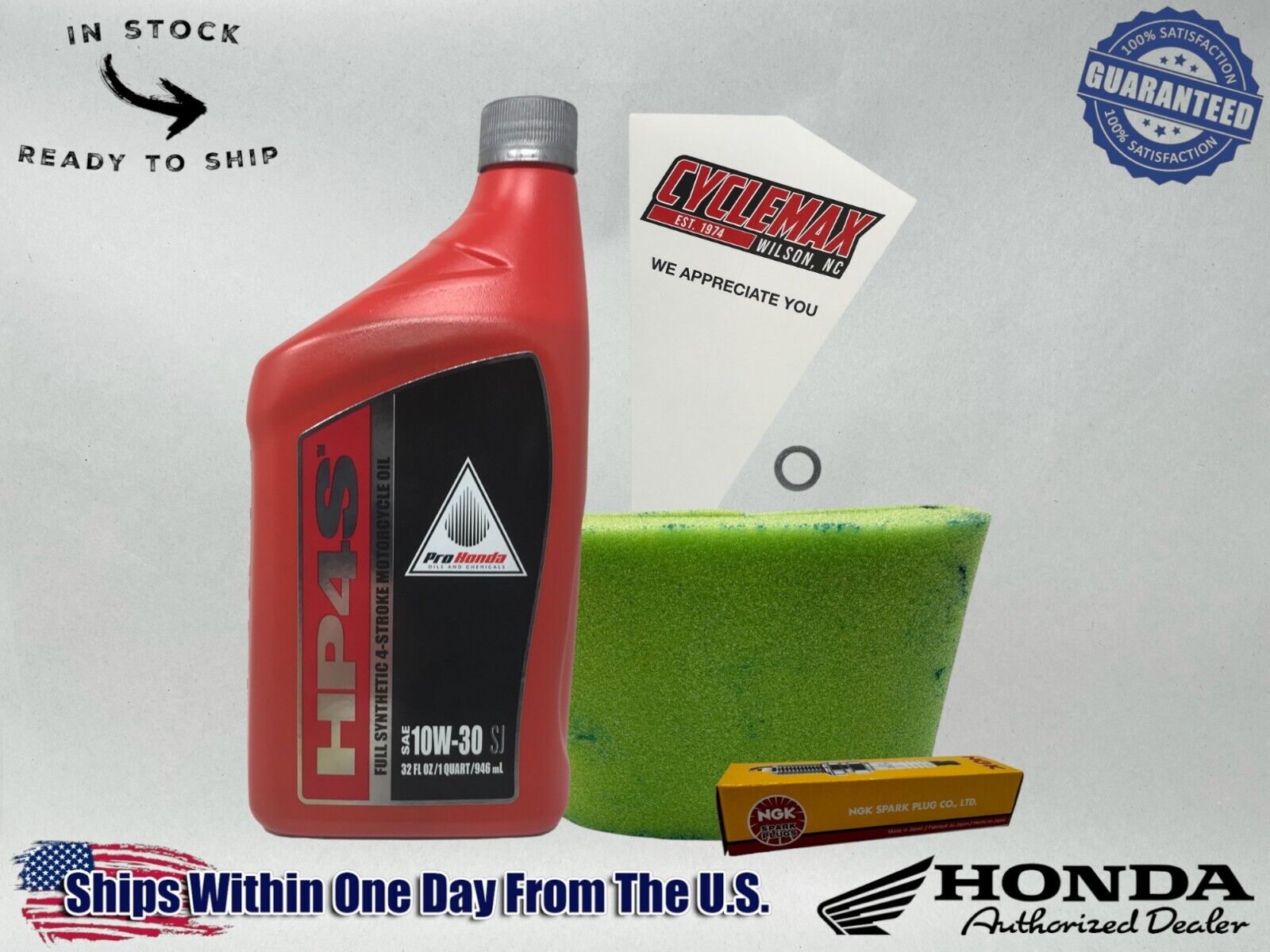 Cyclemax Full Synthetic Tune Up Kit fits 2012-2024 Honda TRX90X with Spark Plug