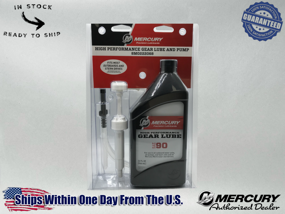 OEM Mercury-Mercruiser 92-8M0222068 SAE 90 High Performance Gear Lube, Quart Kit