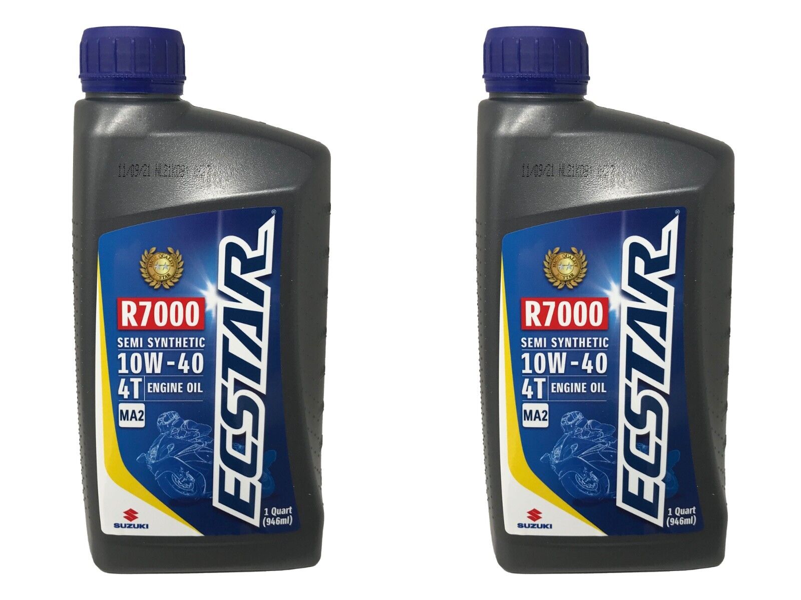 Suzuki Ecstar 10W40 R7000 SemiSynthetic Motor Oil 2 QUART 990A0-01E30-01Q 2 PACK