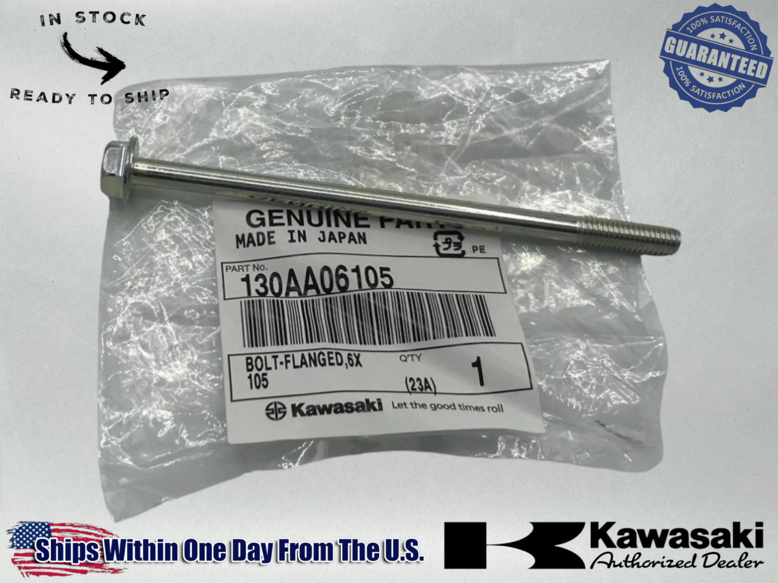 Kawasaki Genuine OEM Authentic BOLT-FLANGED 130AA06105 1