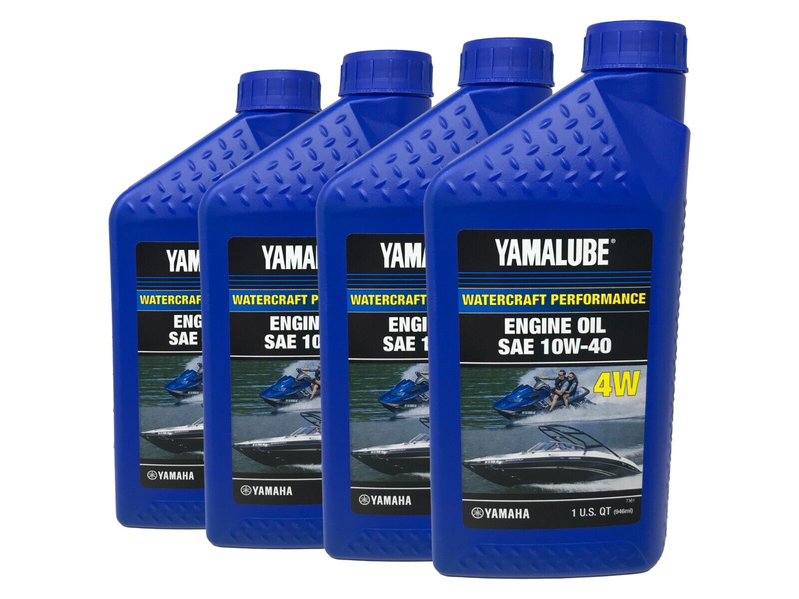 Yamaha Genuine OEM Yamalube Marine 10W-40 Oil LUB-10W40-WV-12 - 4 Pack