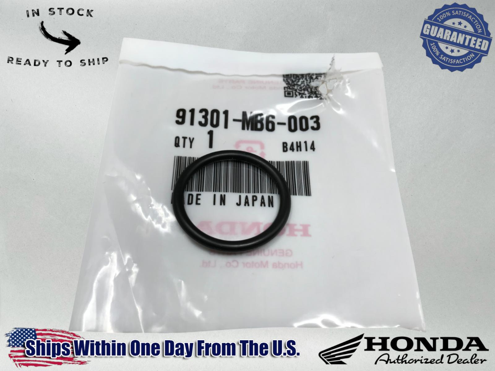 Honda OEM Genuine OEM Authentic O-RING (21.9X2.5) 91301-MB6-003 91301-MB6-003
