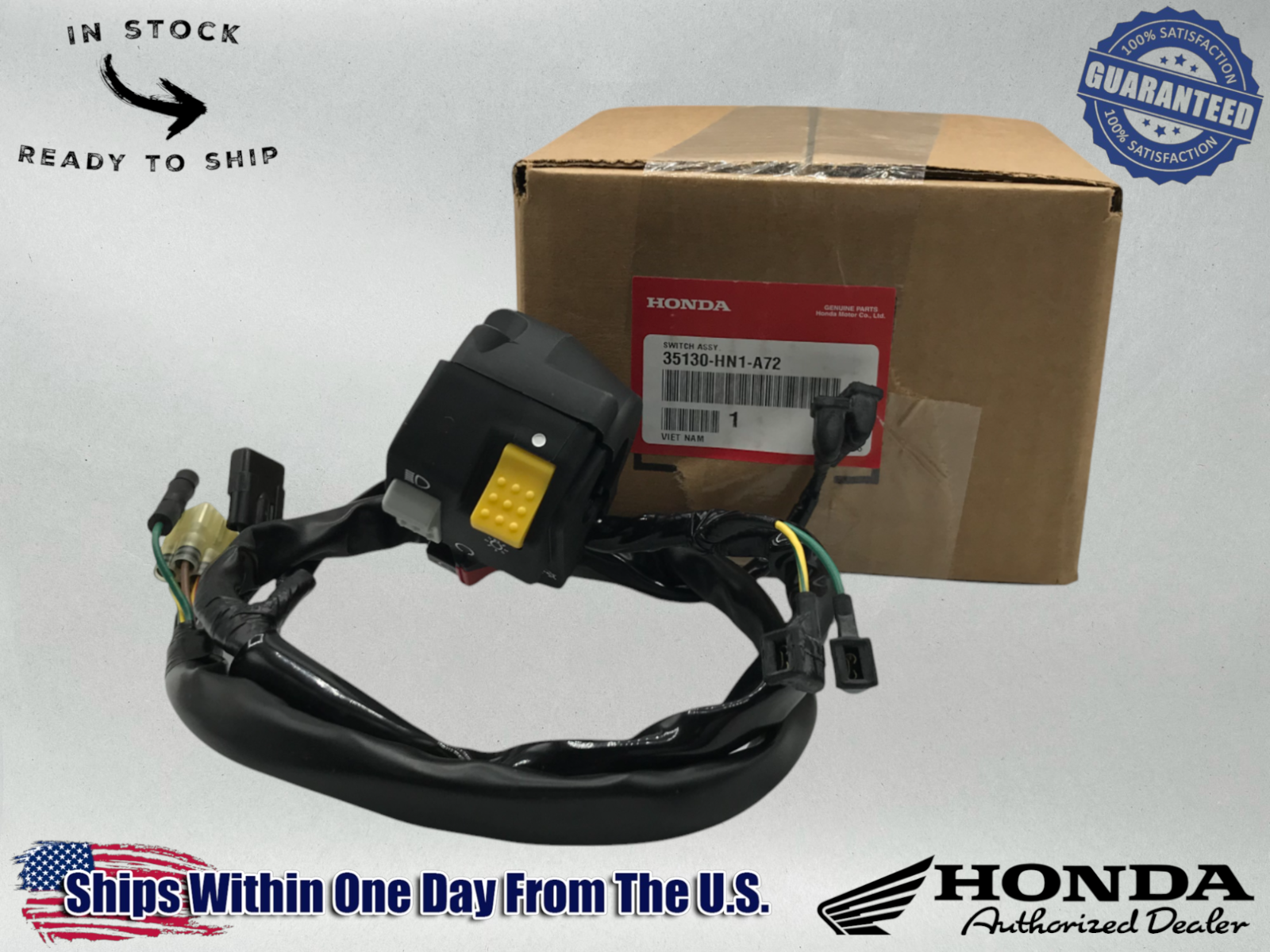 Honda OEM SWITCH ASSEMBLY LIGHt & ENGINE START TRX400 EX TRX400X 35130-HN1-A71