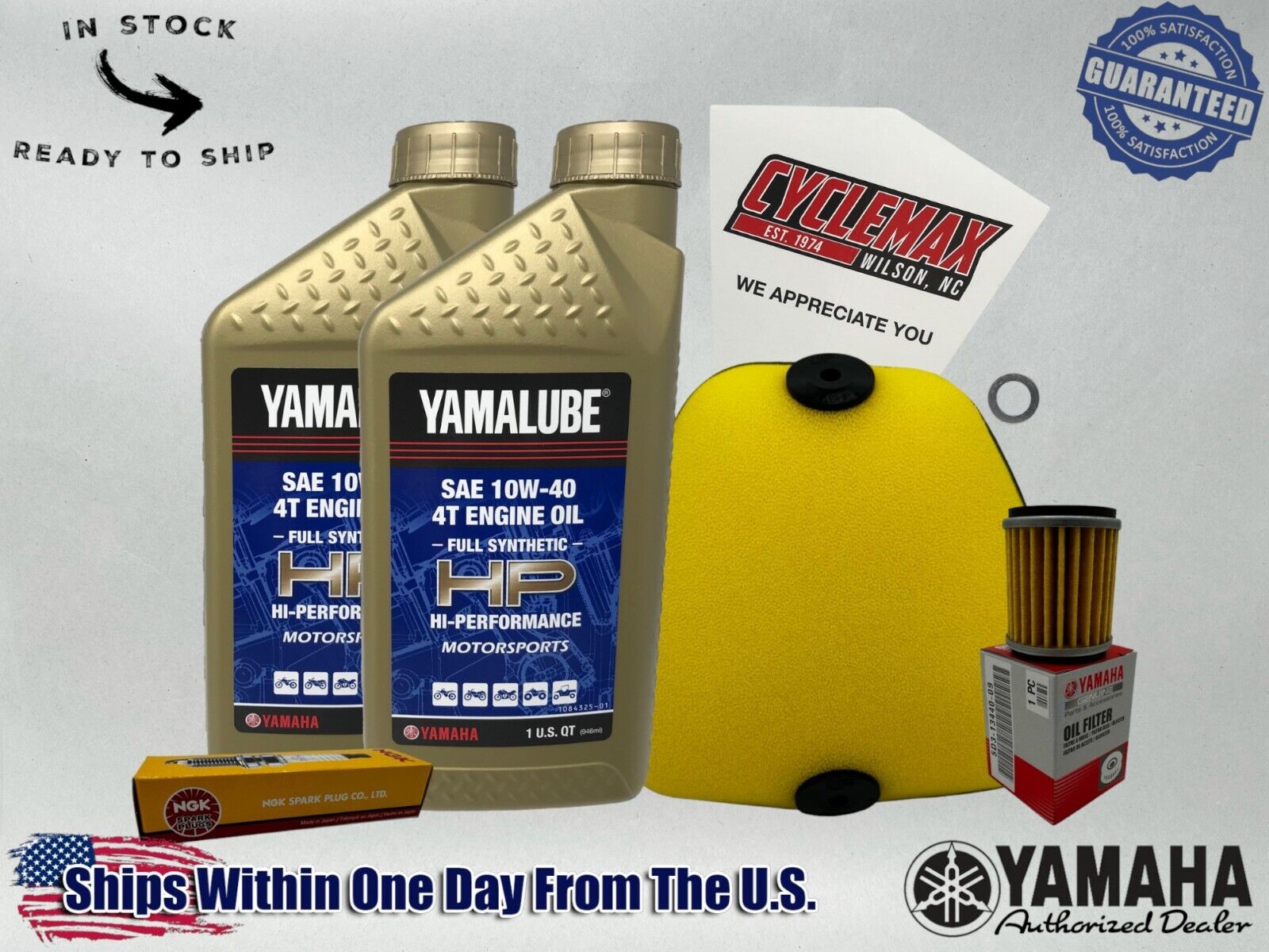 Cyclemax Full Synthetic Tune Up Kit fits 2023-2024 Yamaha YZ450F with Spark Plug