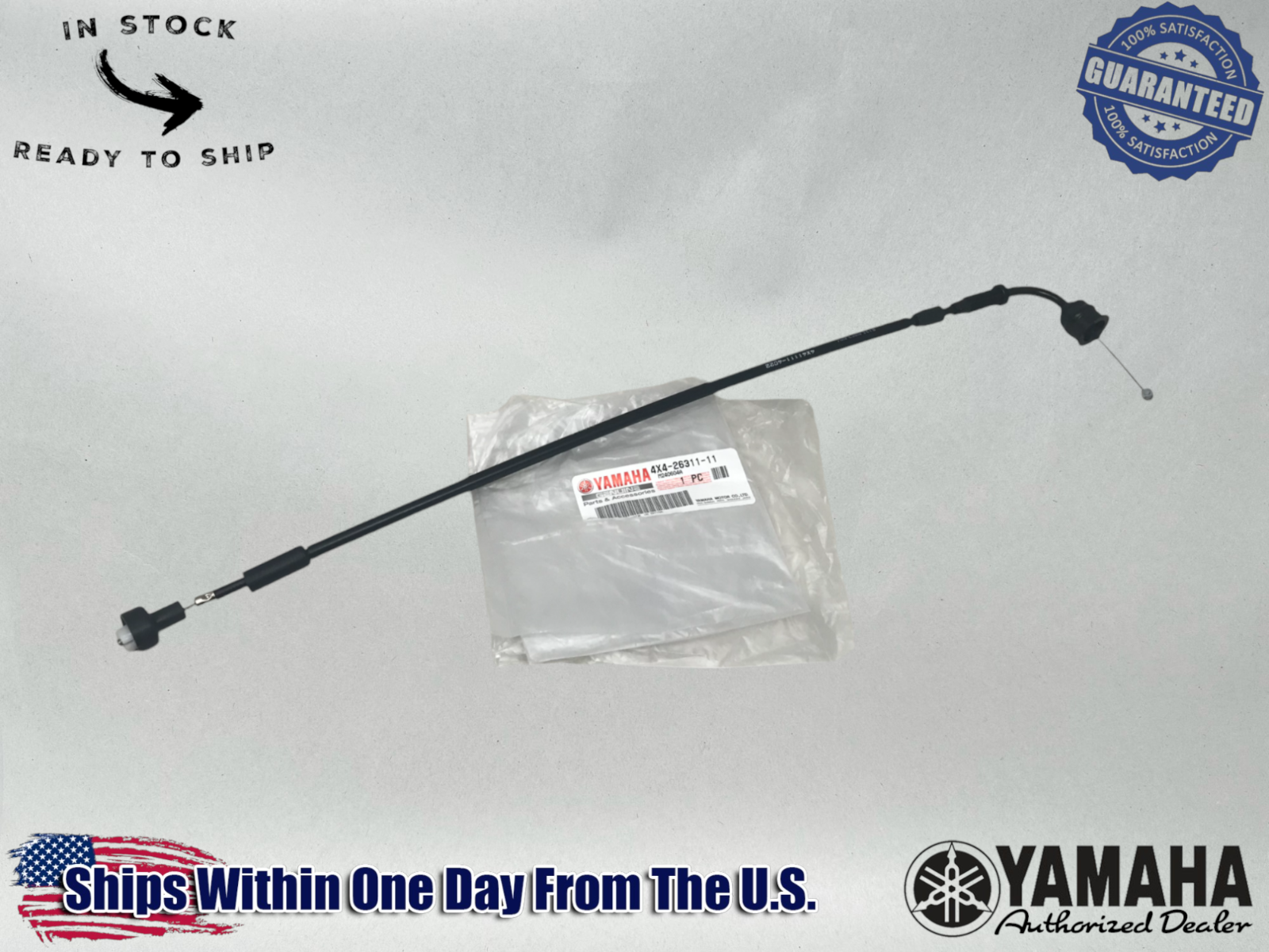 Yamaha Genuine OEM Authentic Upper Throttle Cable 4X4-26311-11-00