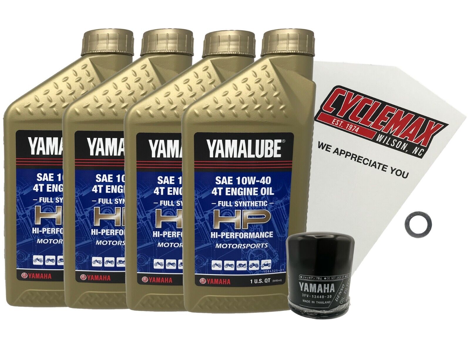 Cyclemax Full Synthetic 10W-40 Oil Change Kit fits 1995-2000 Yamaha YZF600R