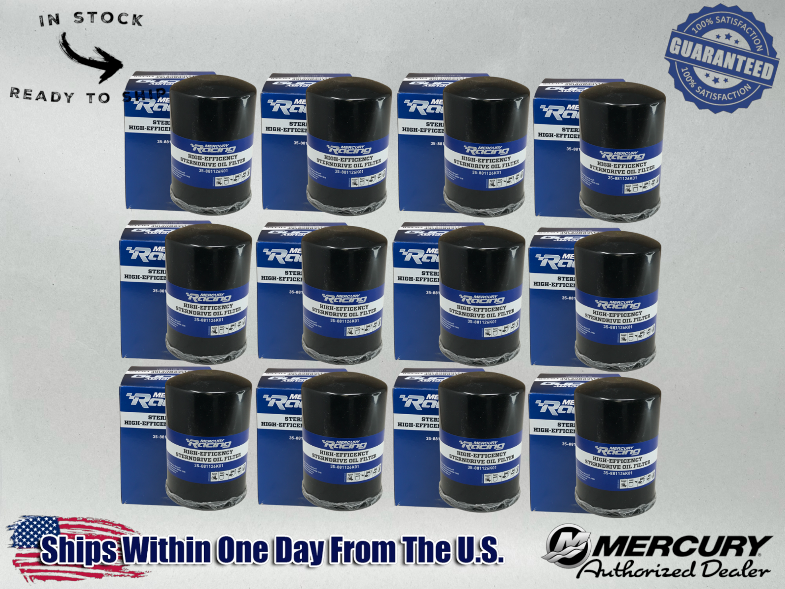 Mercury Genuine OEM Authentic High Performance Oil Filters 35-881126K01 12 Pack