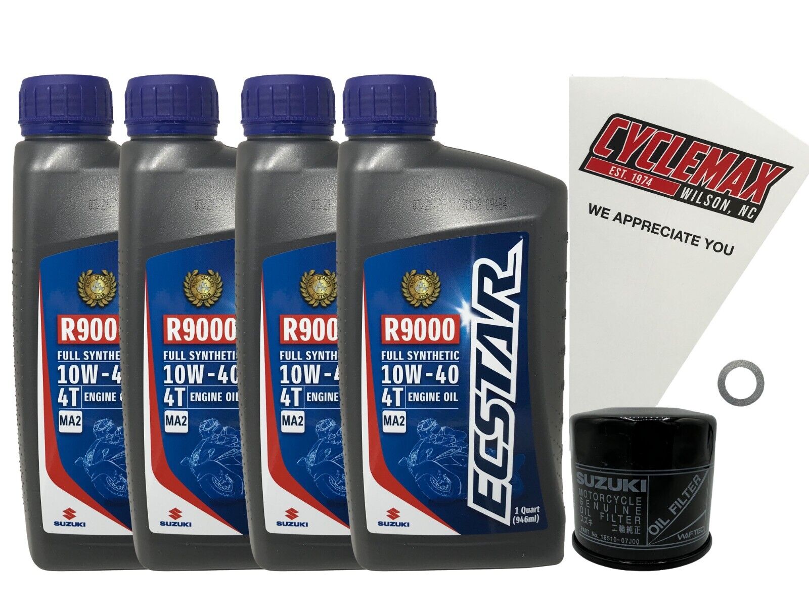 Cyclemax Genuine OEM Full Synthetic Oil Change Kit fits 2003-2018 Suzuki AN-650