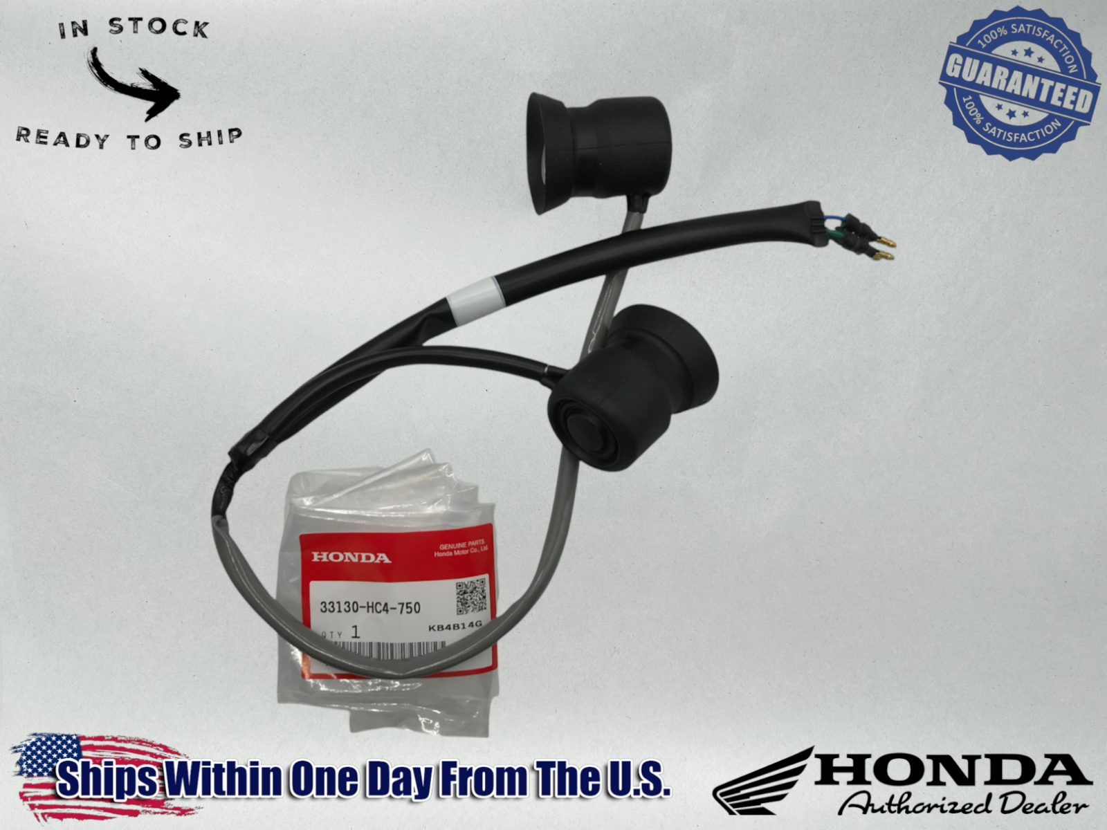 Honda OEM FOURTRAX TRX300 2X4, 4X4 ATV HEADLIGHT SOCKET HARNESS 33130-HC4-750