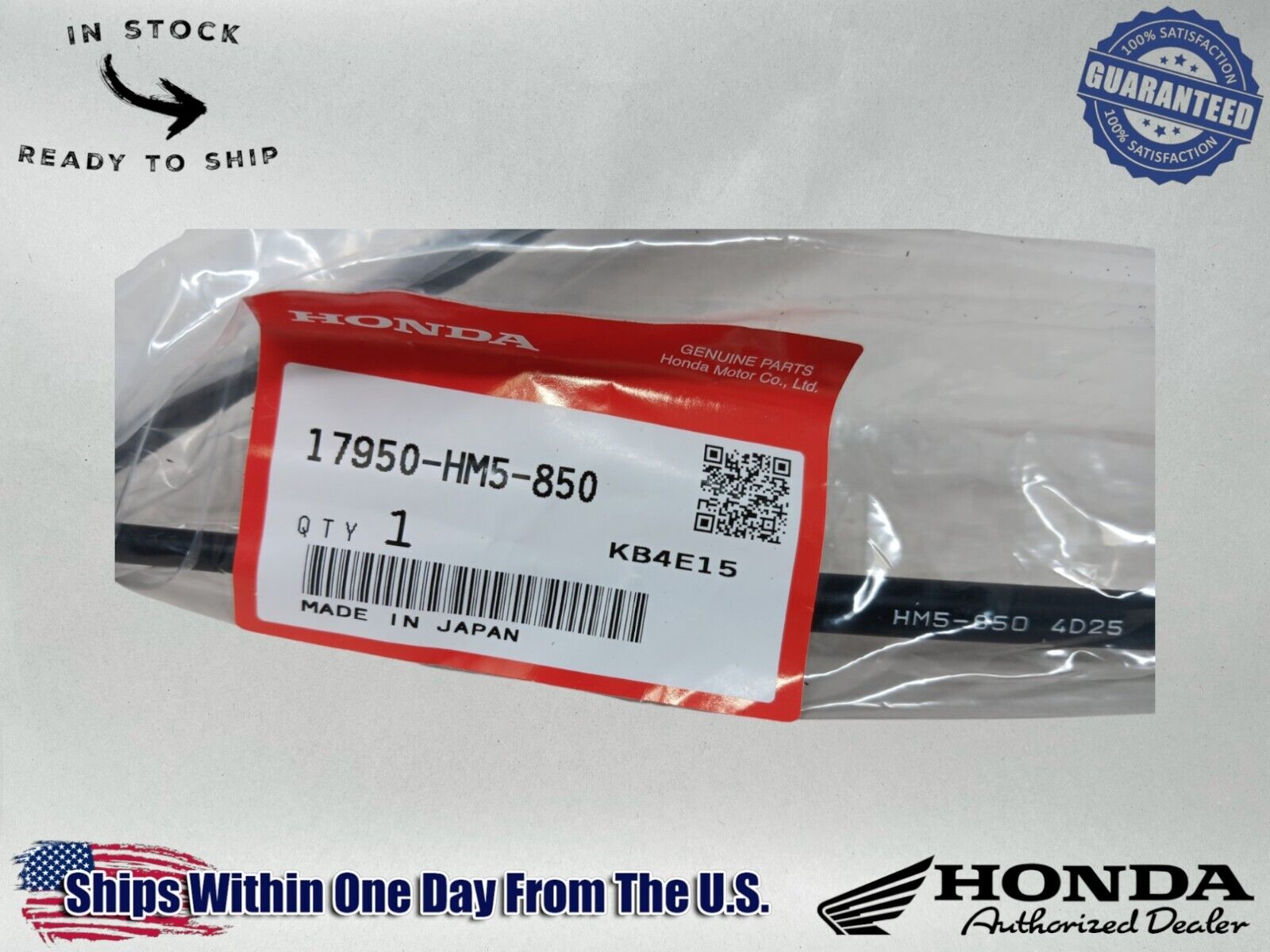 Honda Genuine OEM Authentic  Choke Cable 17950-HM5-850