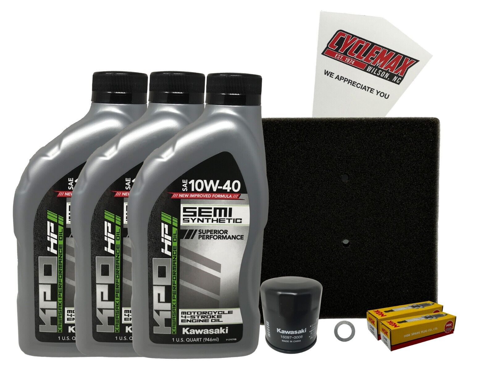 Cyclemax Semi-Synthetic Tune Up Kit w/Plugs fits Kawasaki 2017- 2023 Versys X300