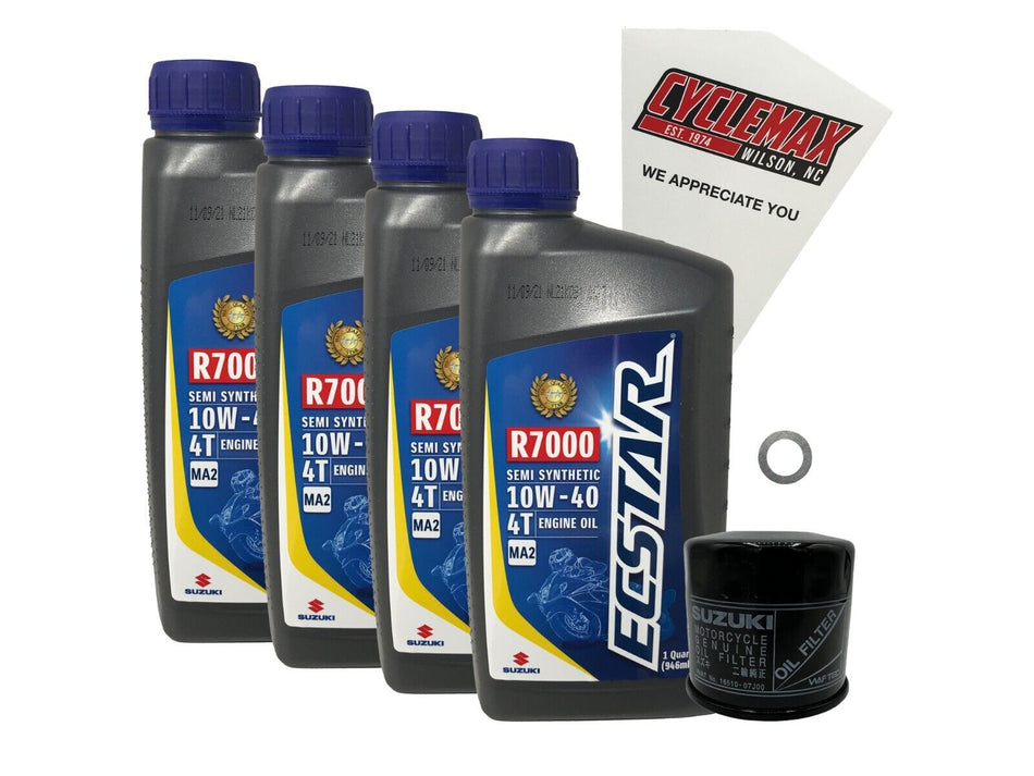 Cyclemax Genuine OEM Semi-Synthetic Oil Change Kit fits 2005-2019 Suzuki VL-1500