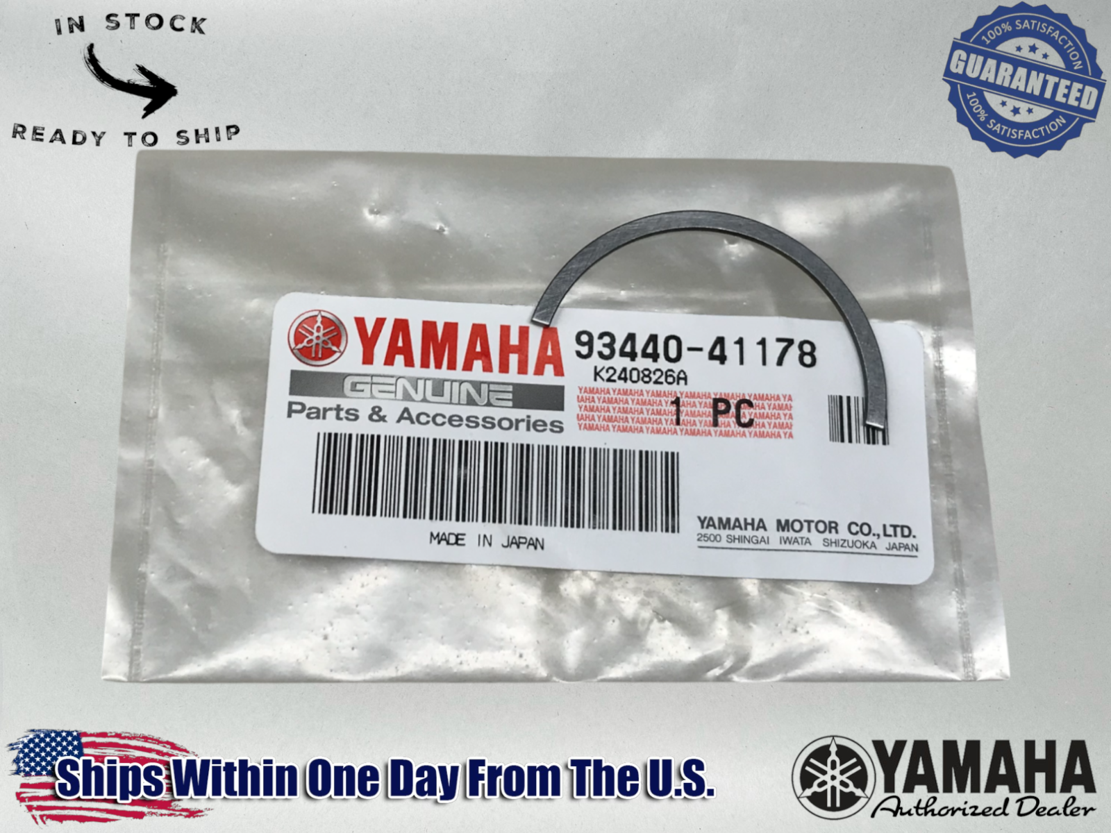 Yamaha Genuine OEM Authentic  Circlip 93440-41178-00