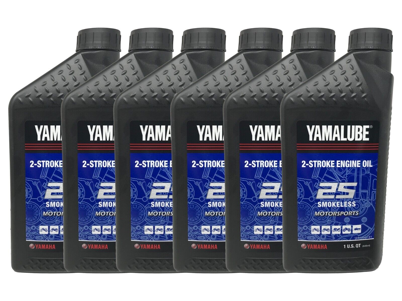 Yamaha Genuine OEM All-Purpose 2-Stroke Engine Oil LUB-2STRK-S1-12 - 6 Pack