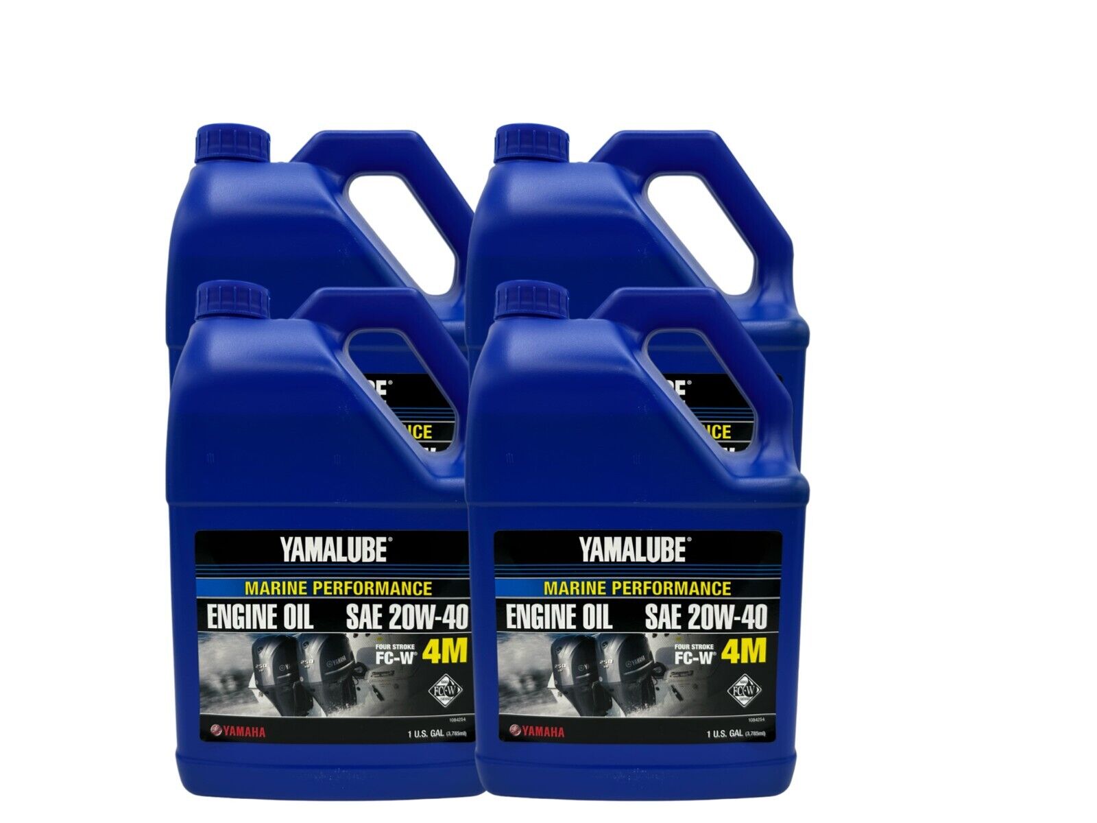 Yamaha OEM Yamalube Marine 20W-40 Engine Oil LUB-20W40-FC-04 Gallon - 4 PACK