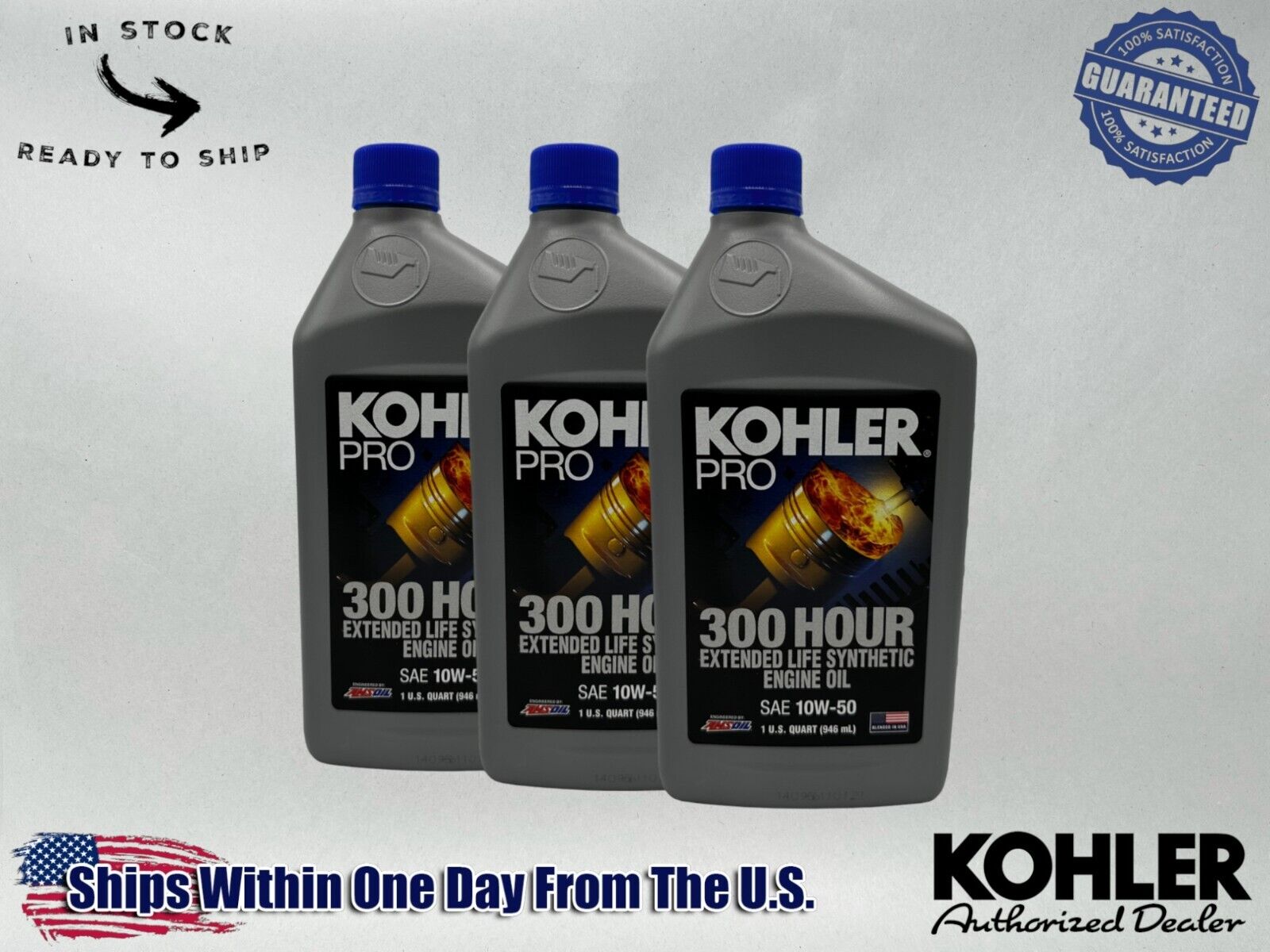 Kohler Genuine OEM Pro SAE 10W-50 Extended Life Synthetic Oil 25 357 72-S-3PACK