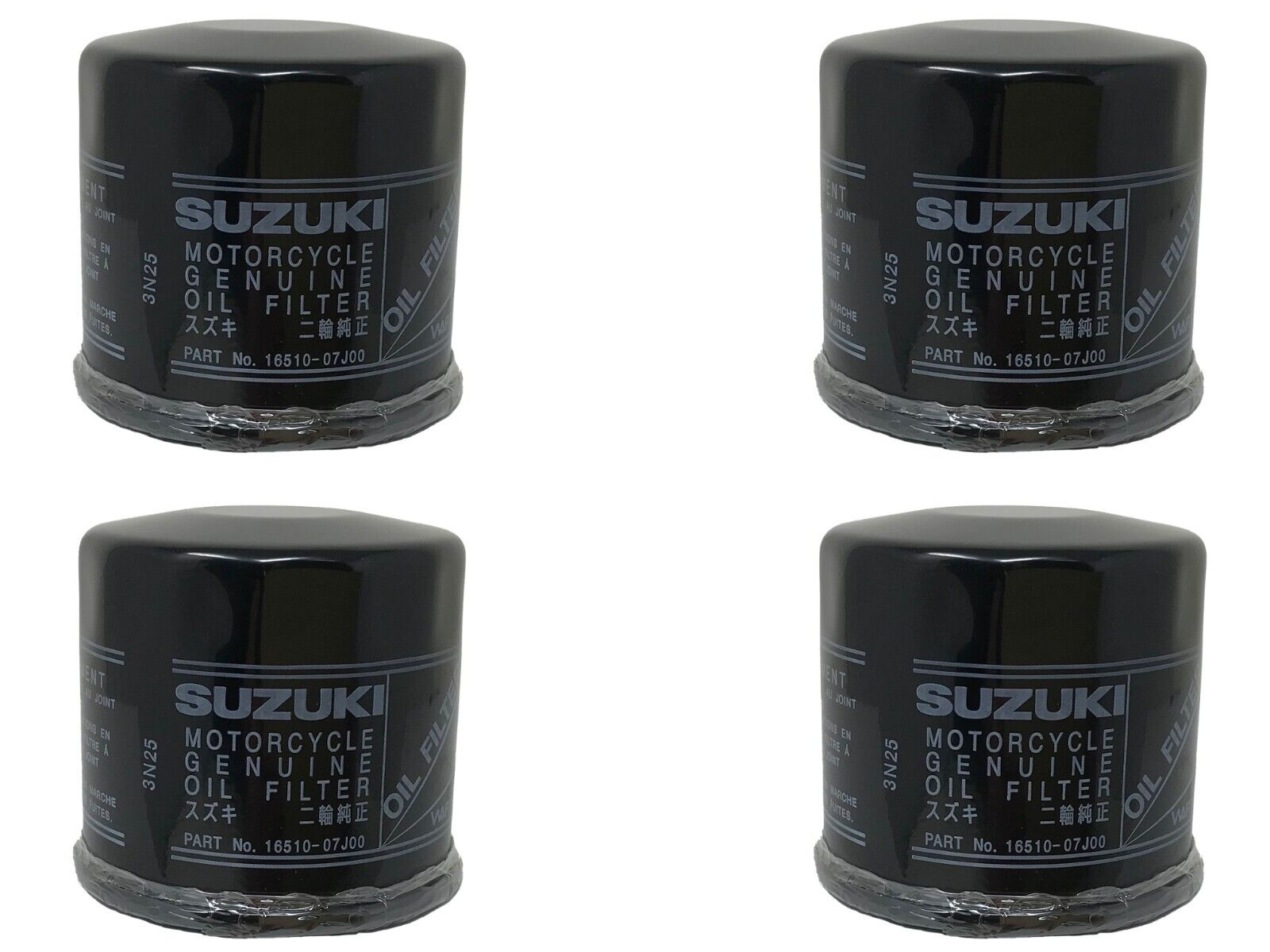 4 Pack Suzuki OEM Oil Filter 16510-07j00 