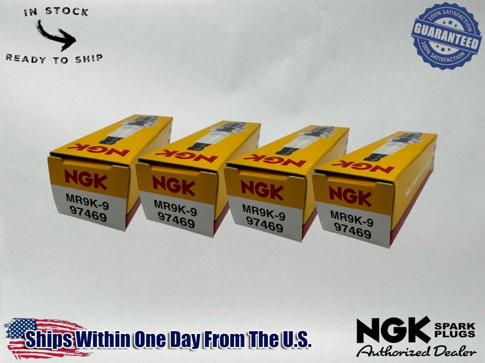 NGK Genuine OEM Authentic Spark Plugs MR9K-9 - 4 PACK