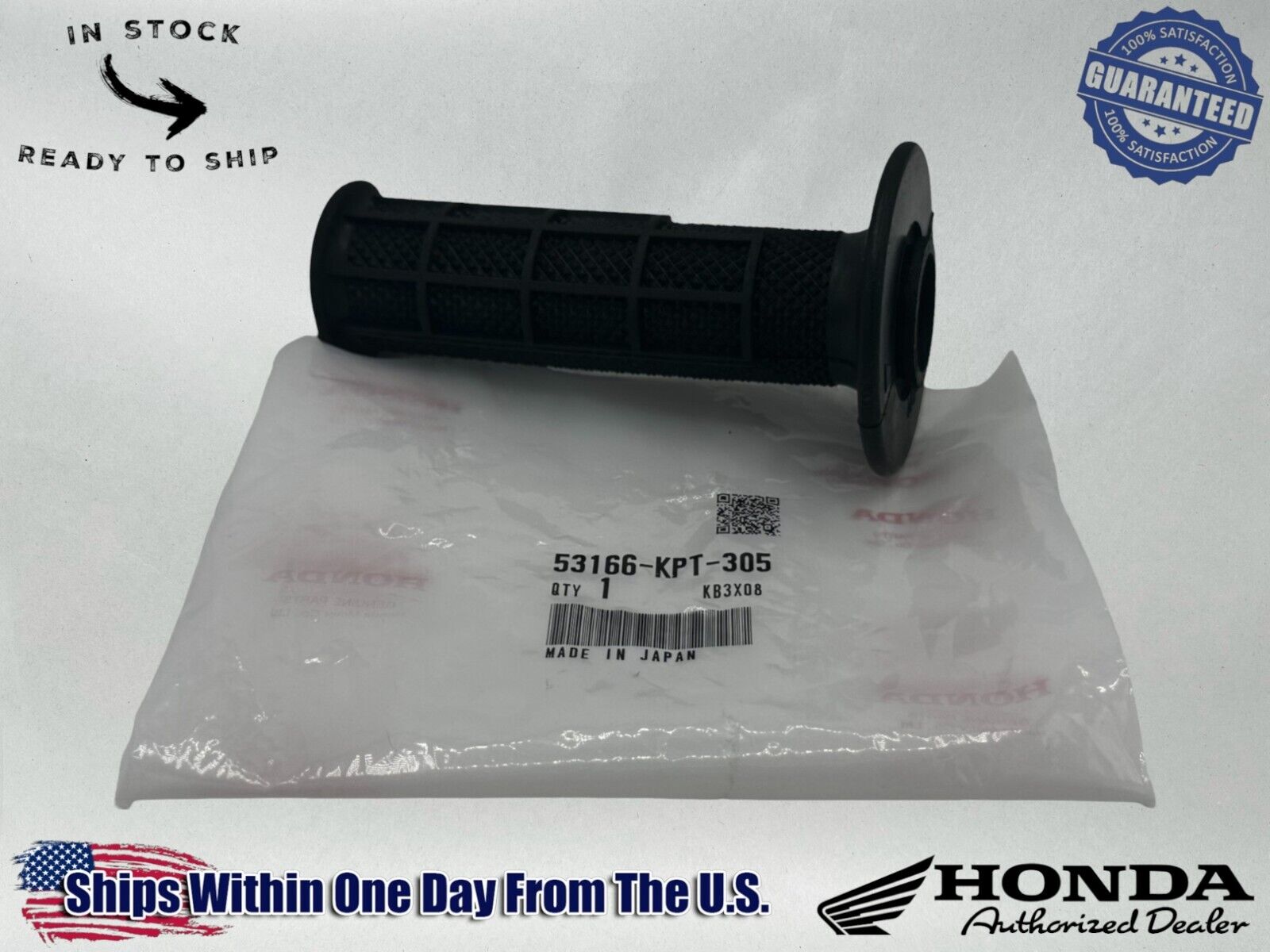 Honda Genuine OEM Authentic Left Handlebar Grip 53166-KPT-305