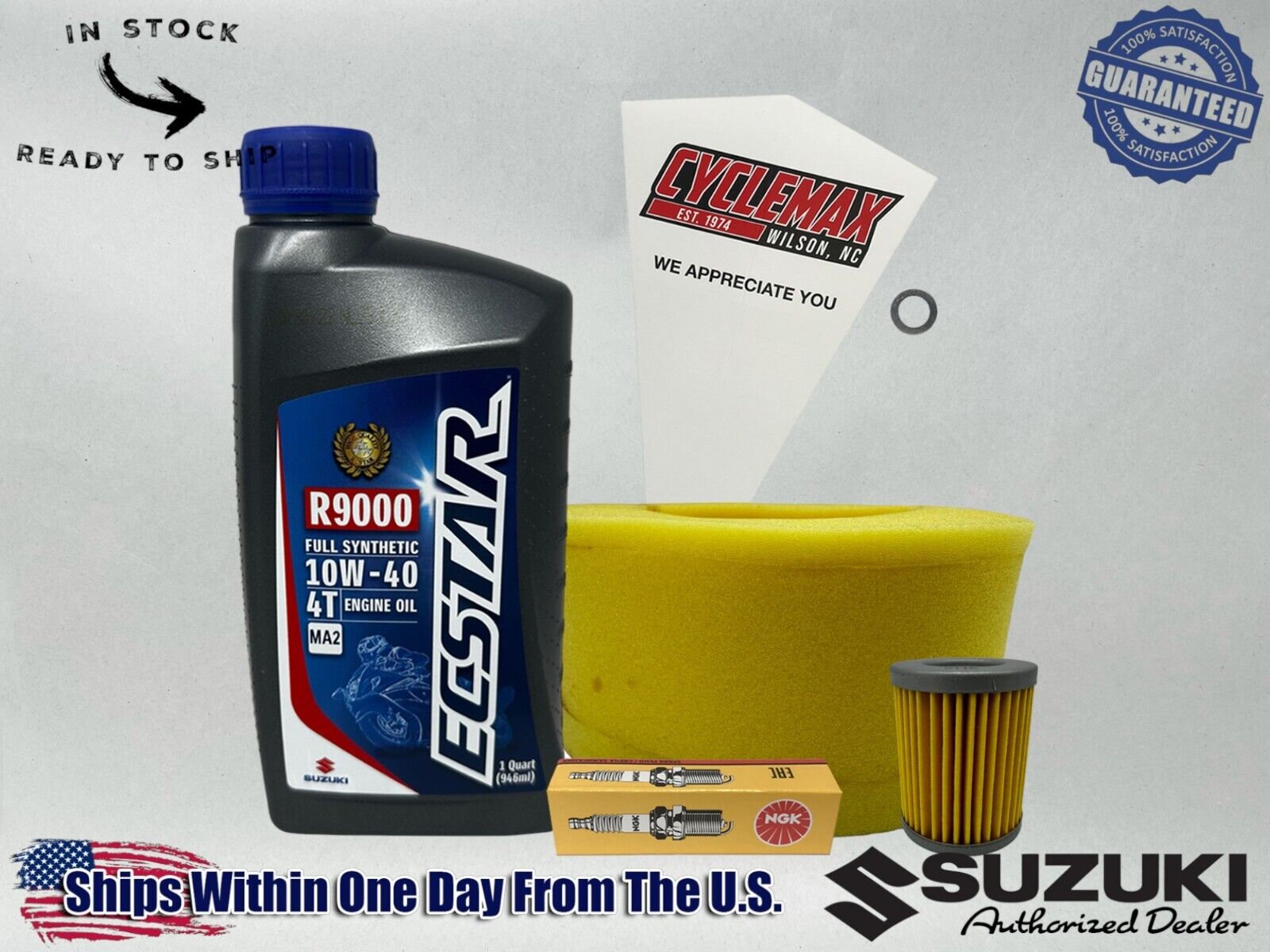 Cyclemax Full-Synthetic Ecstar R9000 Tune-Up Kit fits 1994-1996 Suzuki DR125